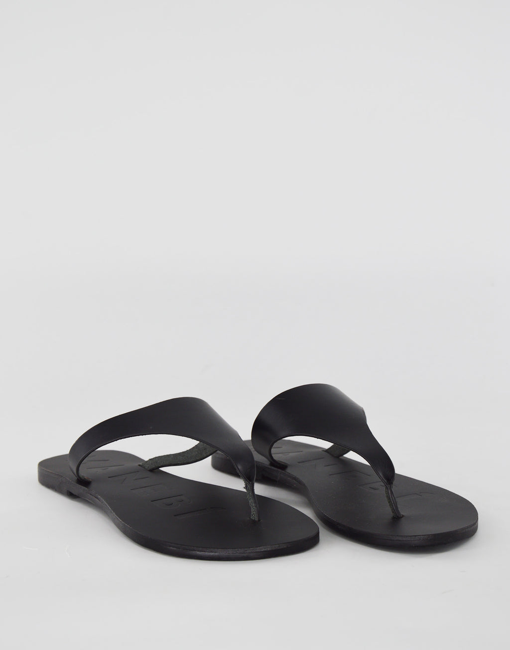 MANEBI Sandali Infradito in Pelle Neri