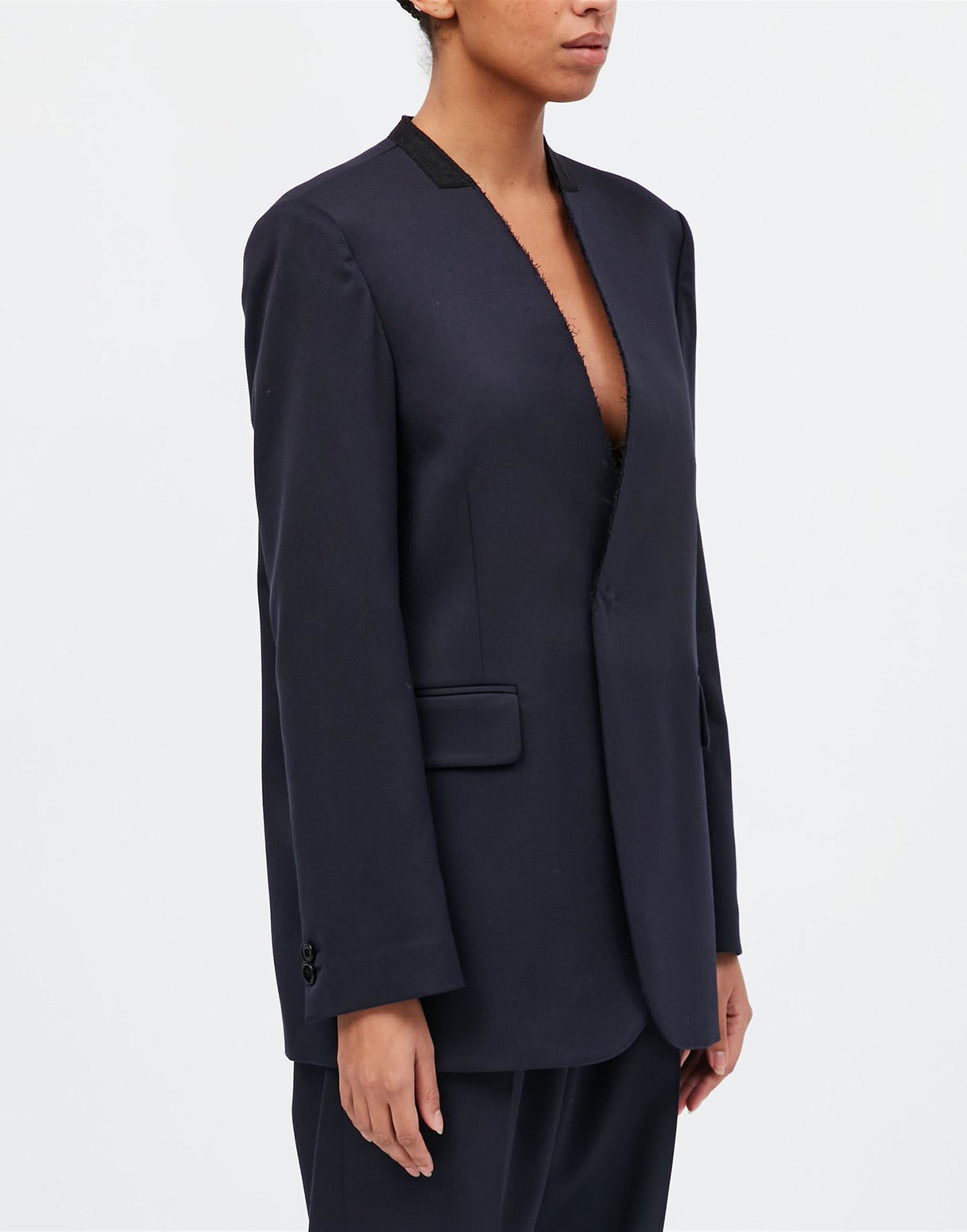 MM6 MAISON MARGIELA Giacca Senza Colletto Dark Blue