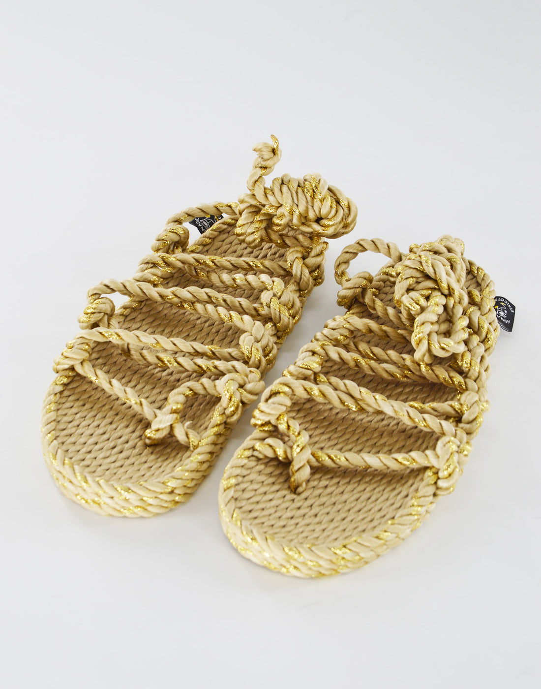 NOMADIC STATE OF MIND Sandali Peace Maker in Corda Beige/Sparkling Gold