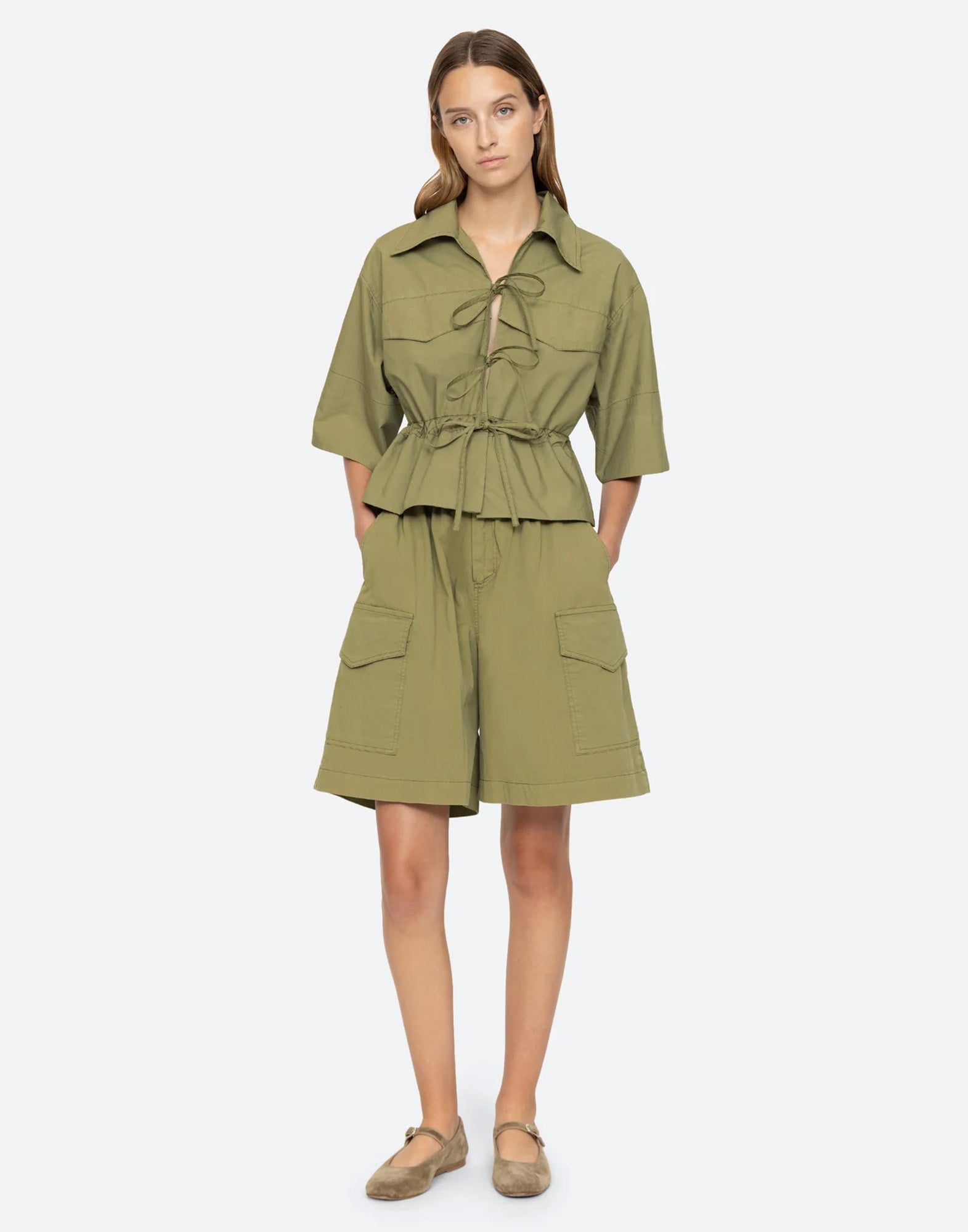 SEA NY Bermuda Cargo Karina in Cotone Tan