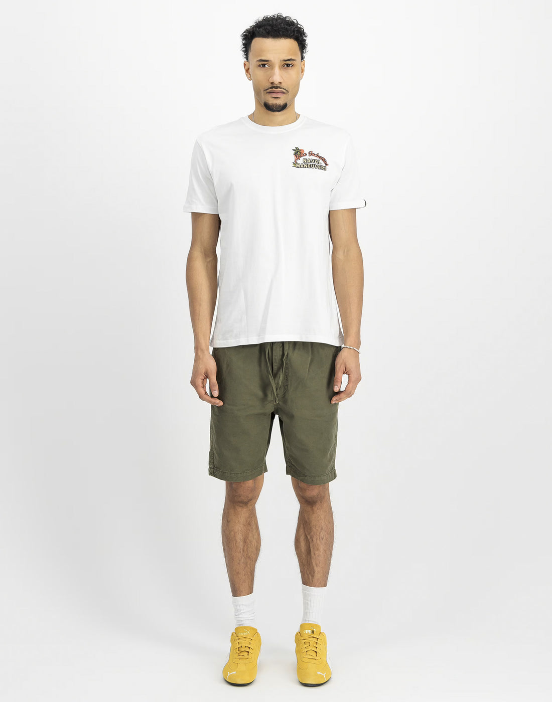 ALPHA INDUSTRIES Bermuda in Twill di Cotone Dark Olive