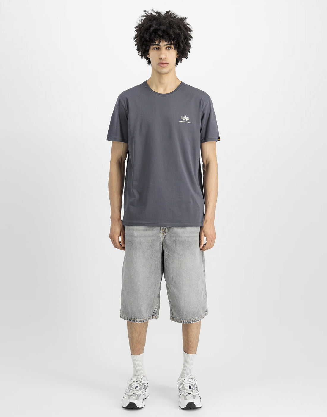 ALPHA INDUSTRIES Basic Small Logo T-Shirt GreyBlack