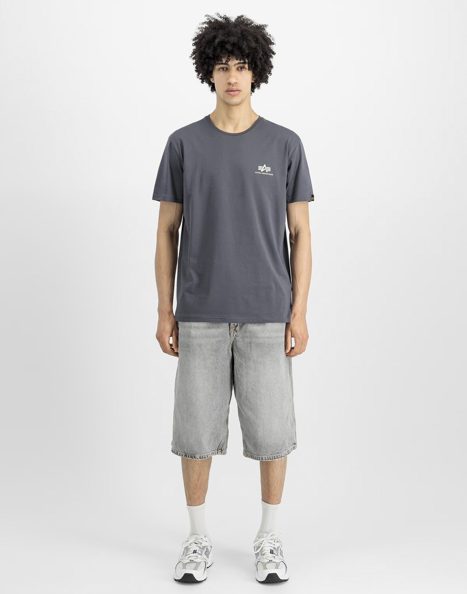 ALPHA INDUSTRIES Basic Small Logo T-Shirt GreyBlack