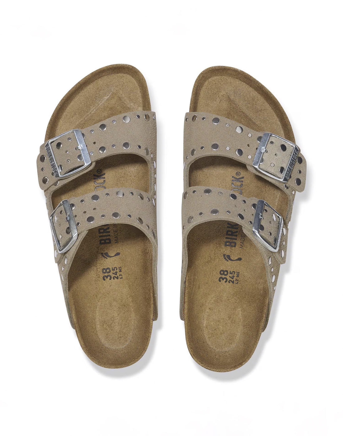 BIRKENSTOCK Arizona Rivet in Pelle Scamosciata Taupe