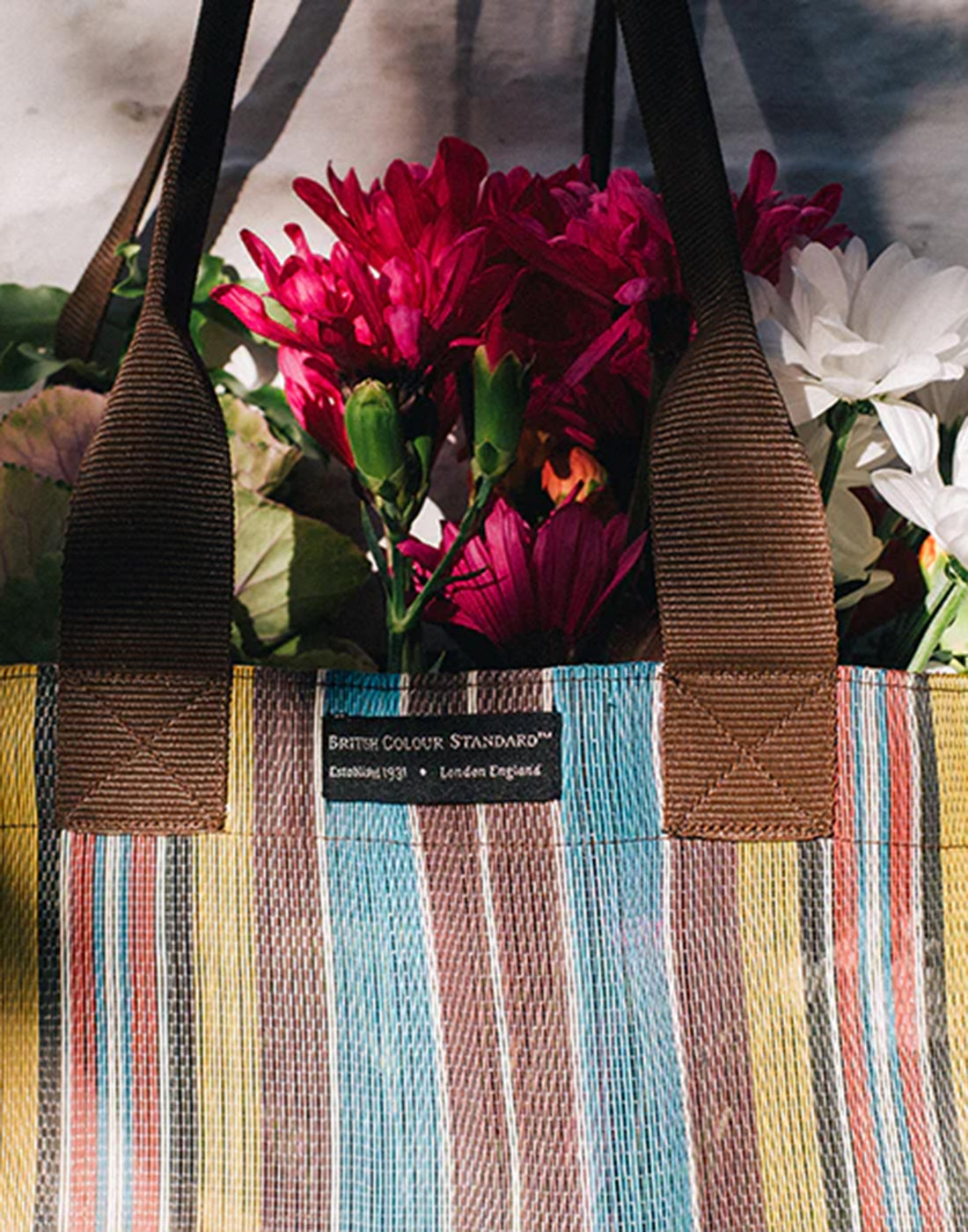 BRITISH COLOUR STANDARD Farmers Market Shopper Indian Yellow, Saxe Blue & Rose Beige