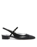 CAREL Slingback Oceano in Pelle Nera e Vernice Nera