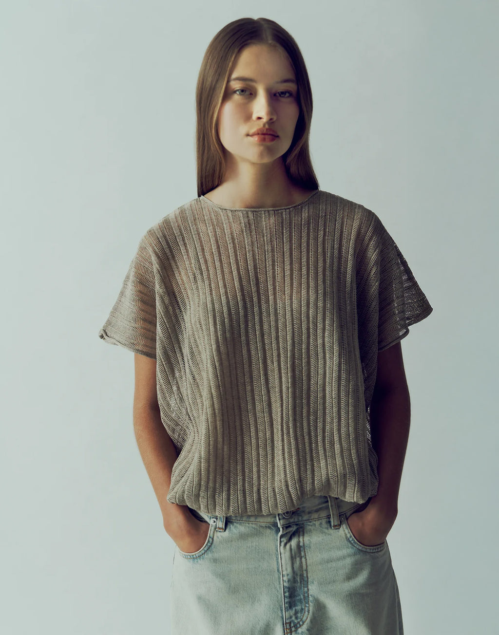 CIRCUS HOTEL Maglia Semi Trasparente Dark Brown