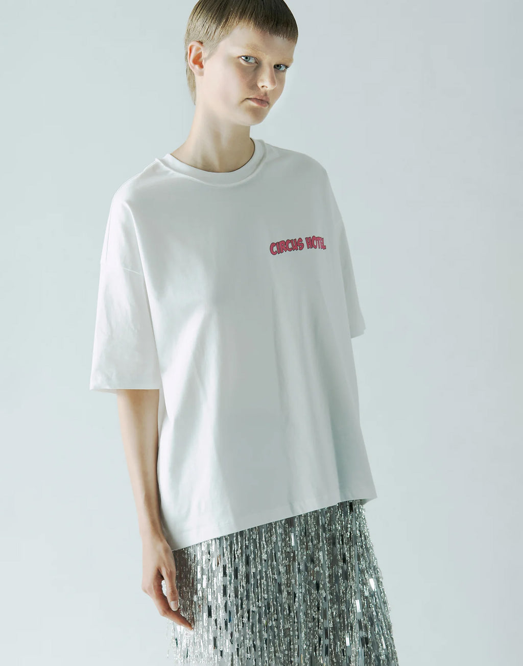 CIRCUS HOTEL T-shirt Oversize con Maxi Stampa Fumetto