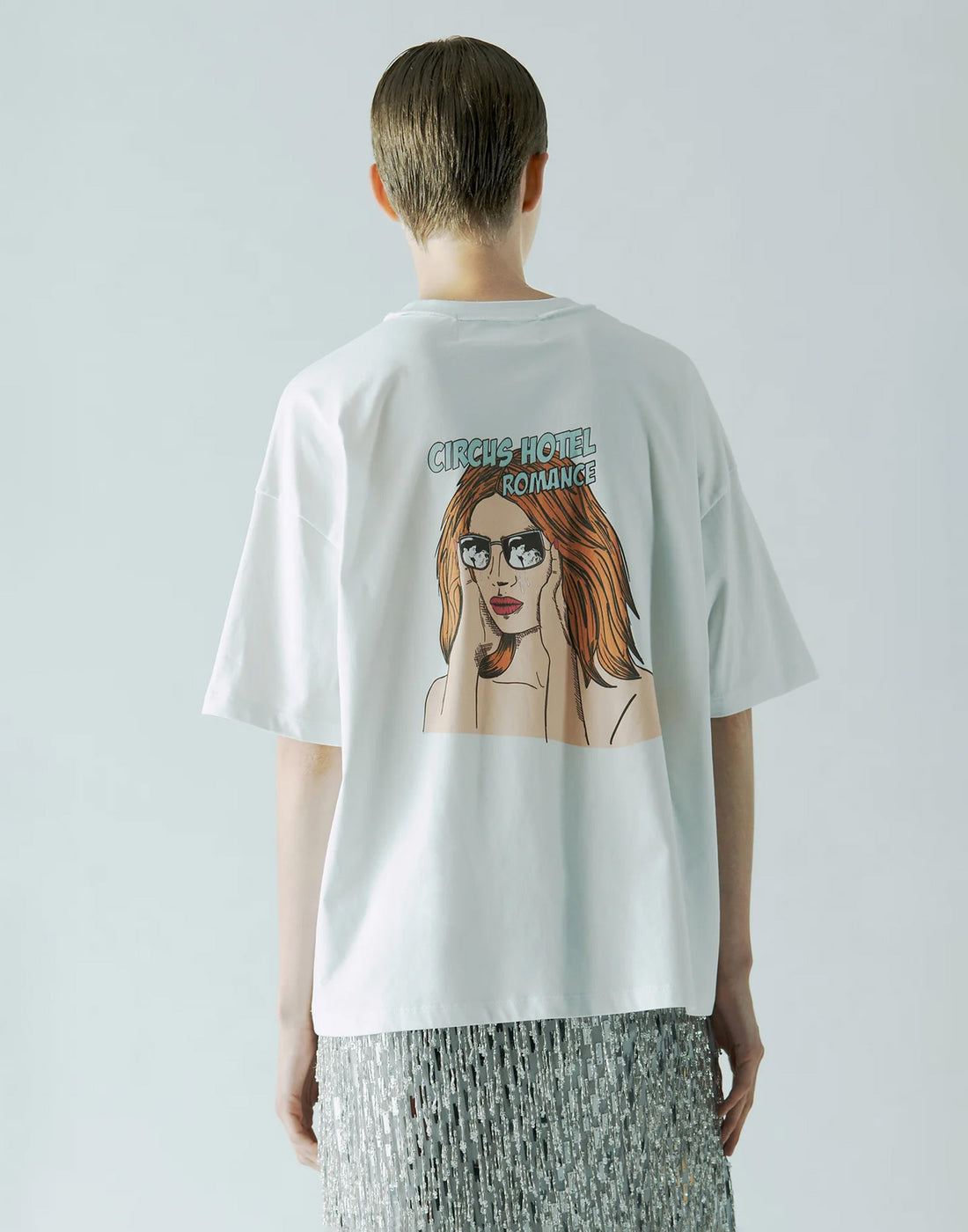 CIRCUS HOTEL T-shirt Oversize con Maxi Stampa Fumetto
