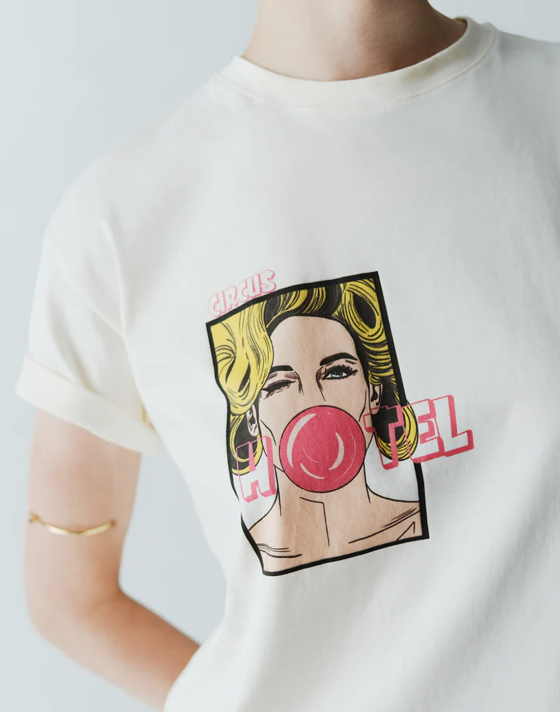 CIRCUS HOTEL T-shirt Slim con Stampa Fumetto