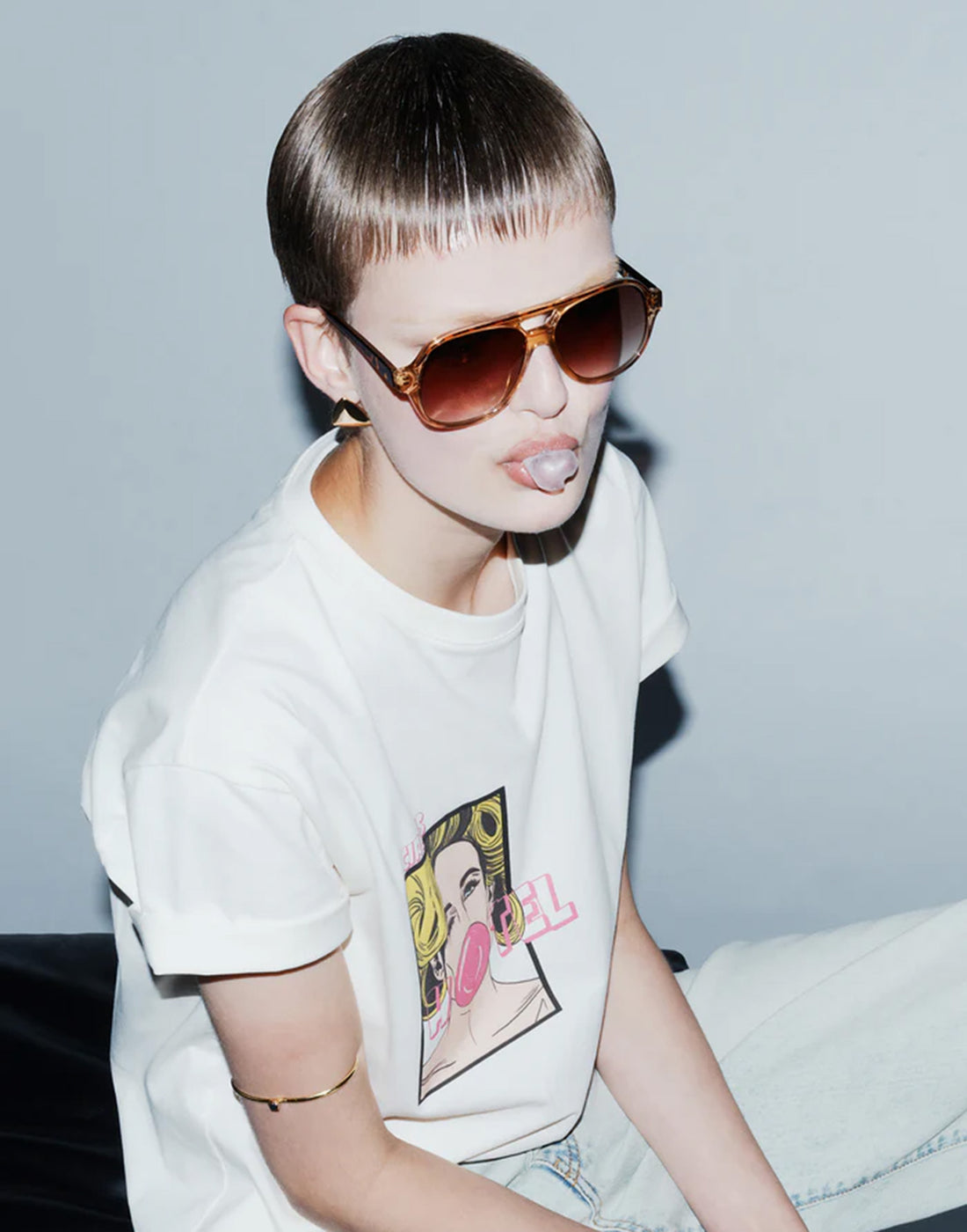 CIRCUS HOTEL T-shirt Slim con Stampa Fumetto