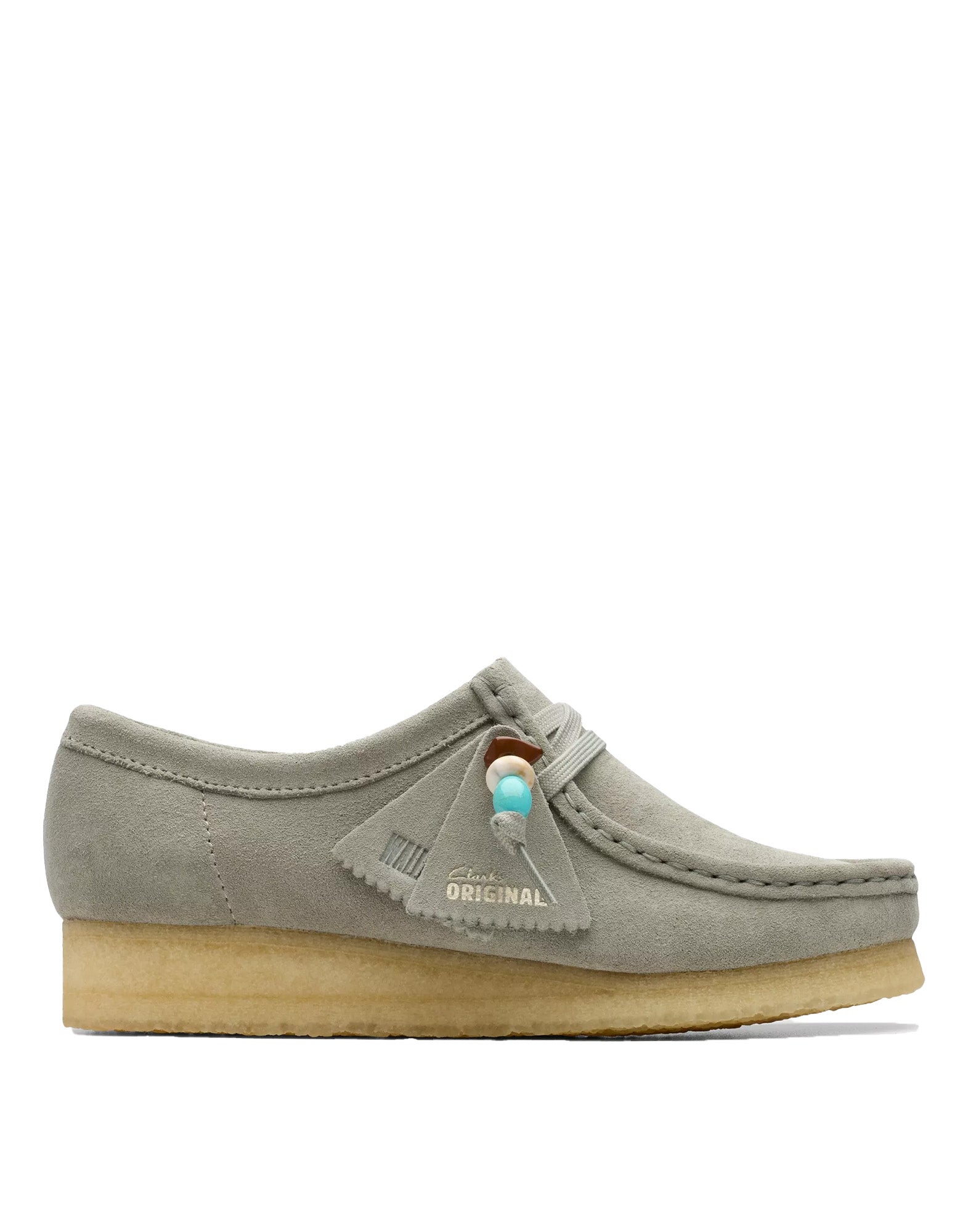 CLARKS Polacchine Wallabee in Pelle Scamosciata Salvia