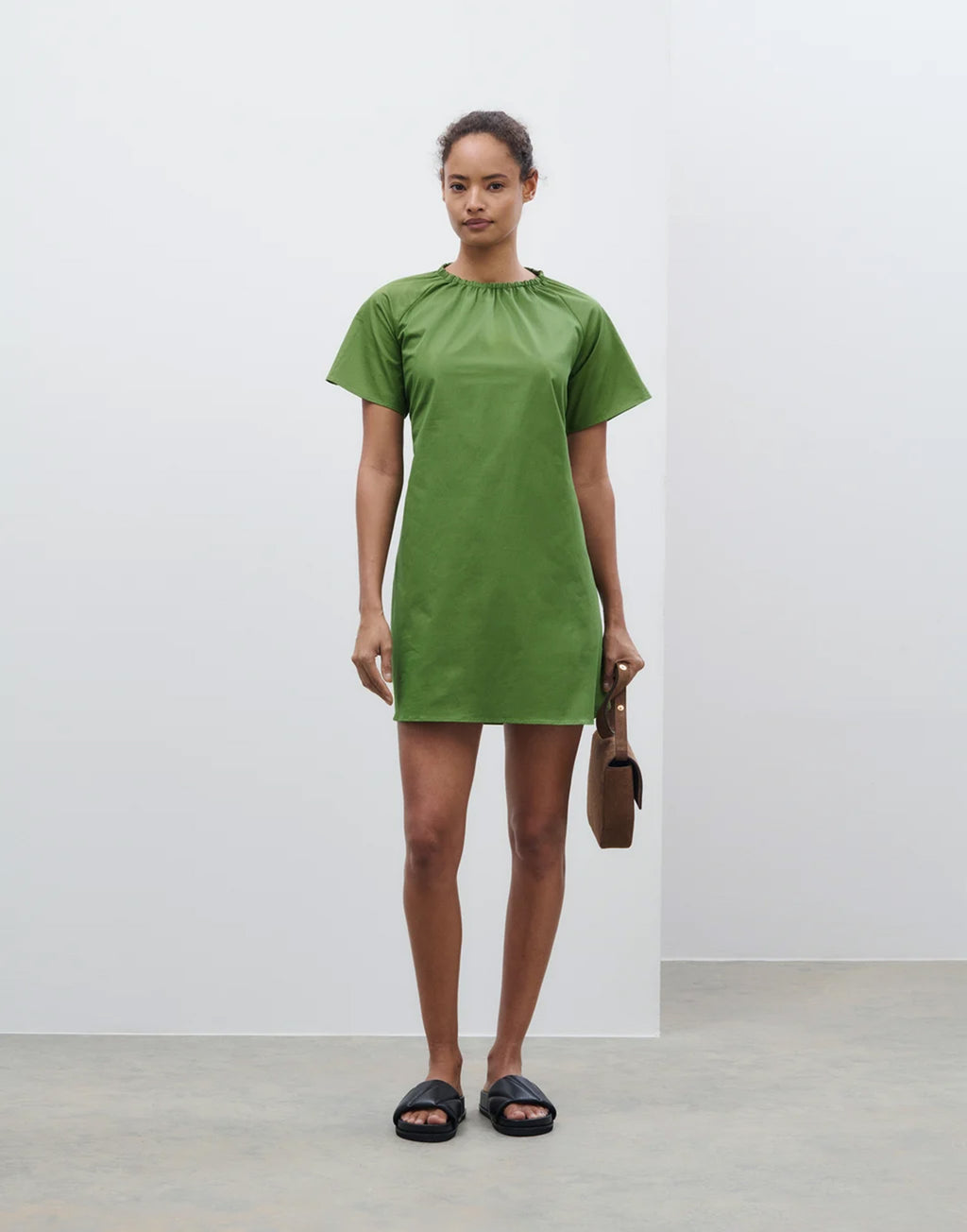 CLOSED Abito in Popeline di Cotone Matcha Green