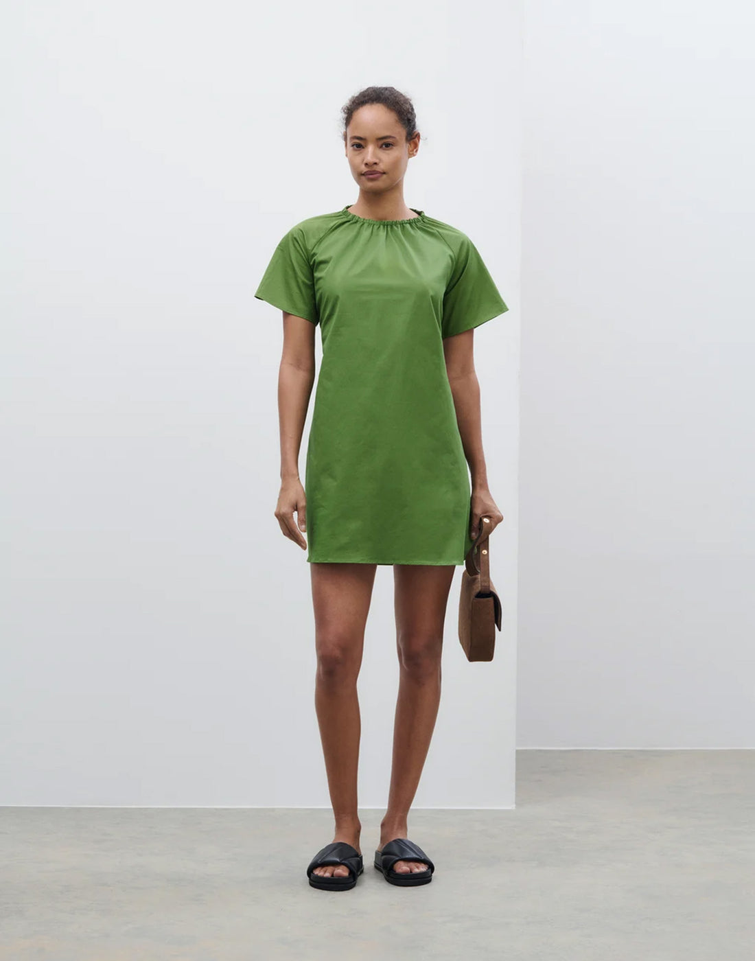 CLOSED Abito in Popeline di Cotone Matcha Green