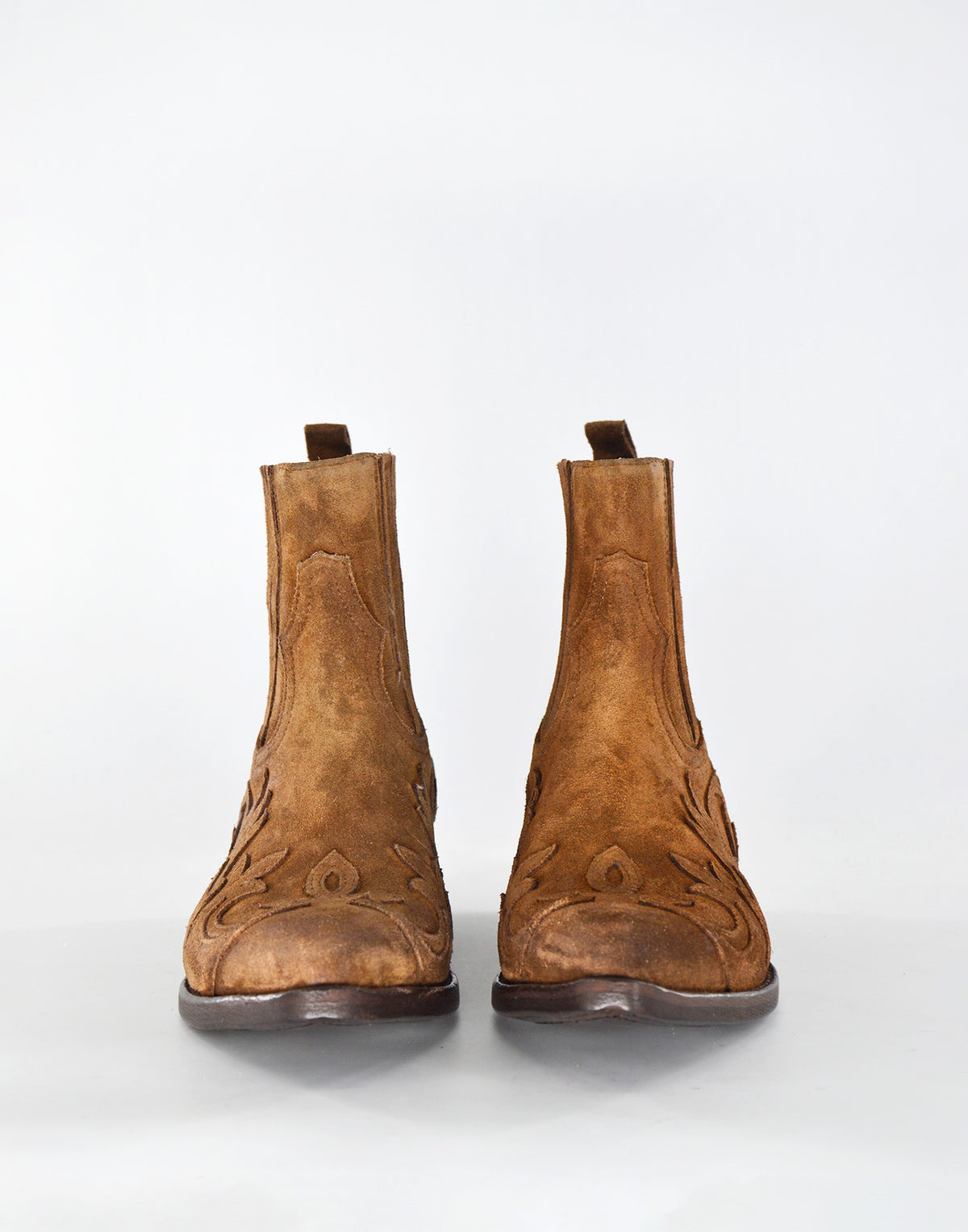 Bottines texanes DAMY Mies en croûte de cuir sable