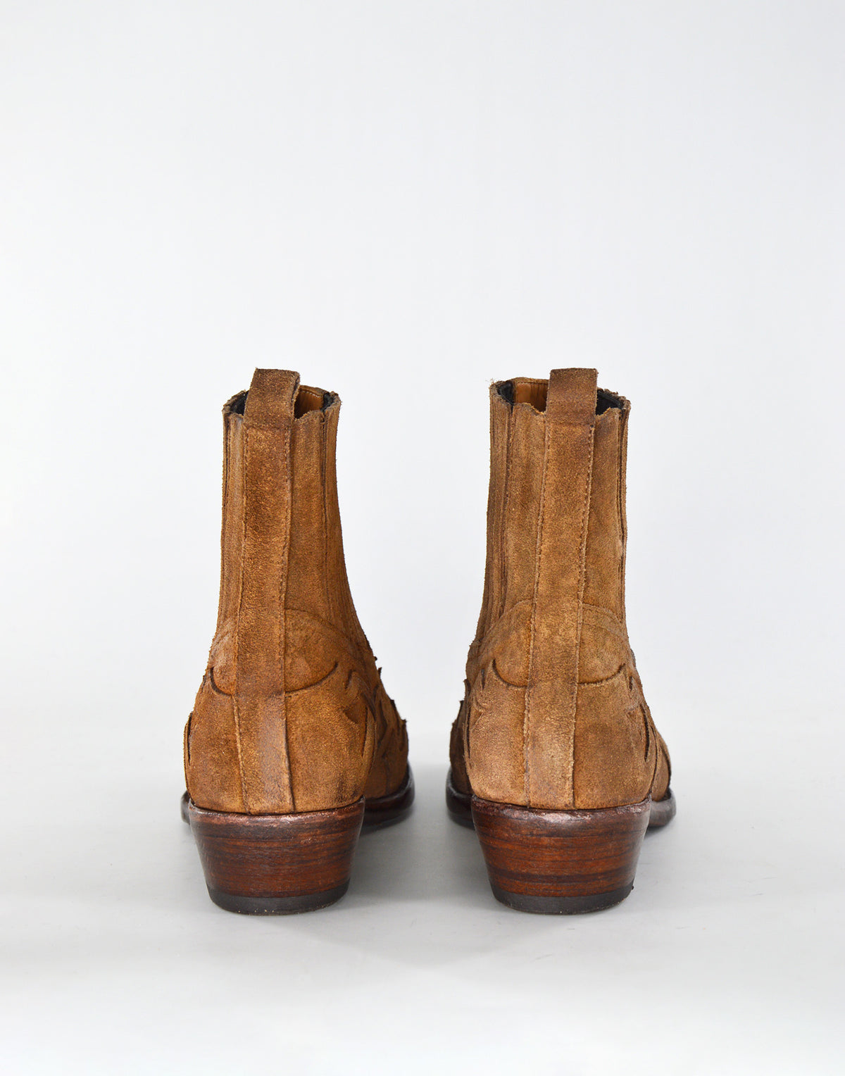 Bottines texanes DAMY Mies en croûte de cuir sable
