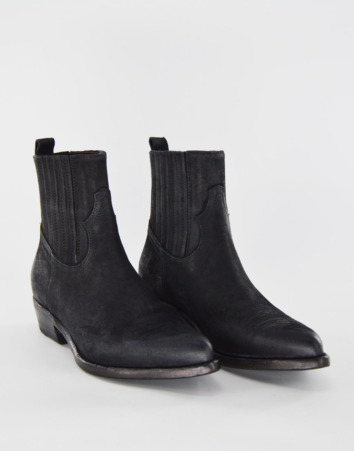 DAMY Bottines Patty en croûte de cuir noires