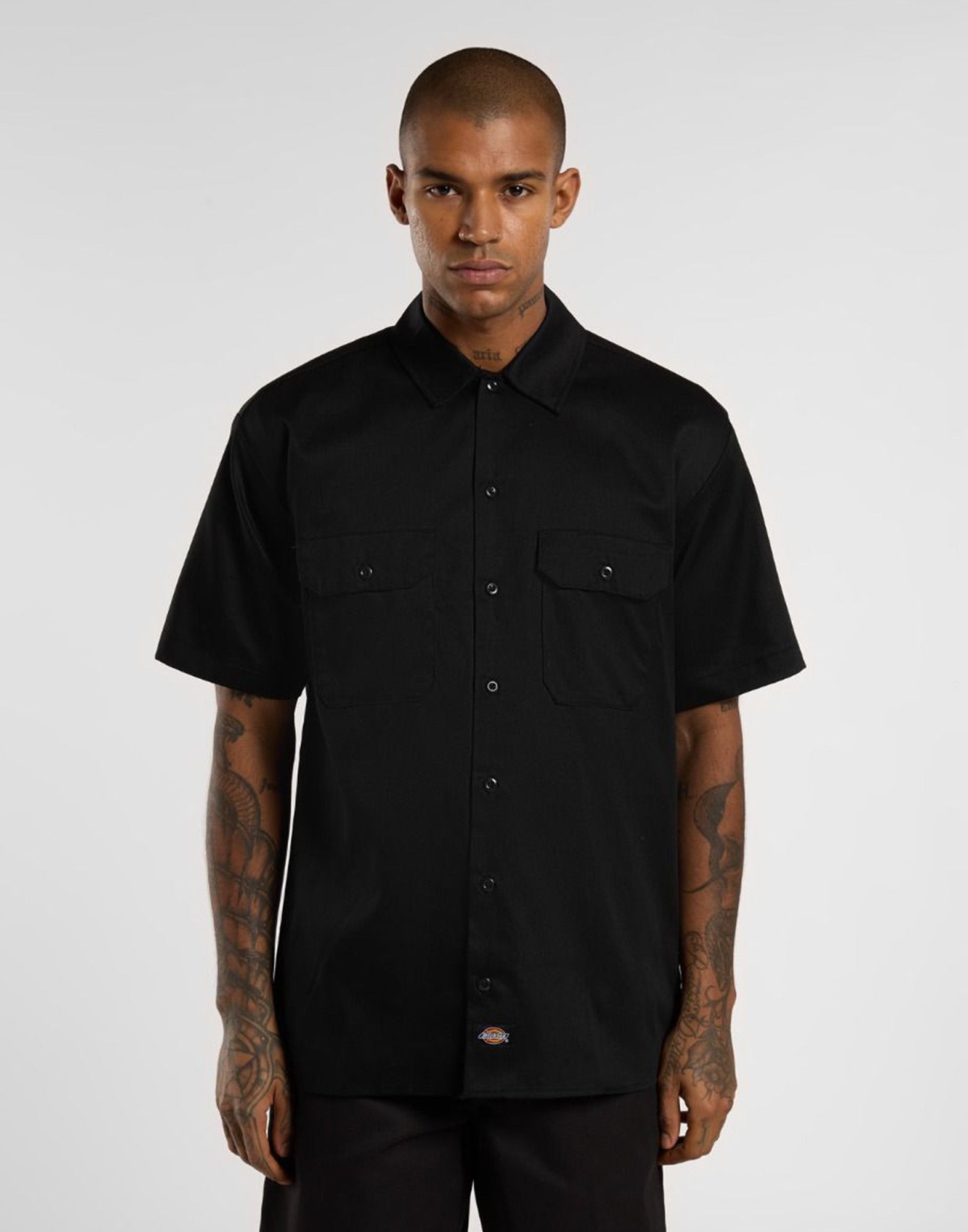 DICKIES Camicia da Lavoro a Maniche Corte Nera