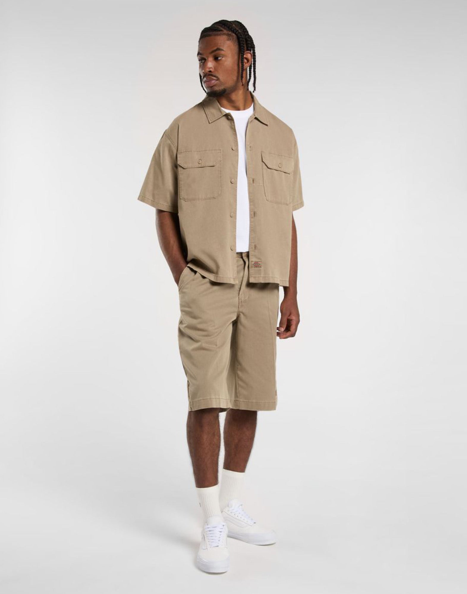 DICKIES Camicia Unionville Maniche Corte Sabbia