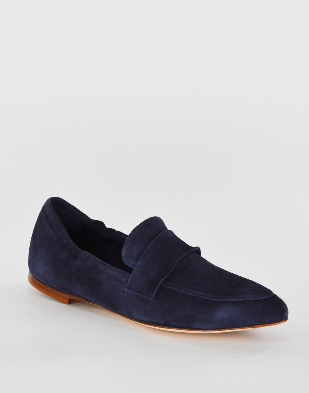 DOUUOD Mocassini a Punta in Camoscio Blu