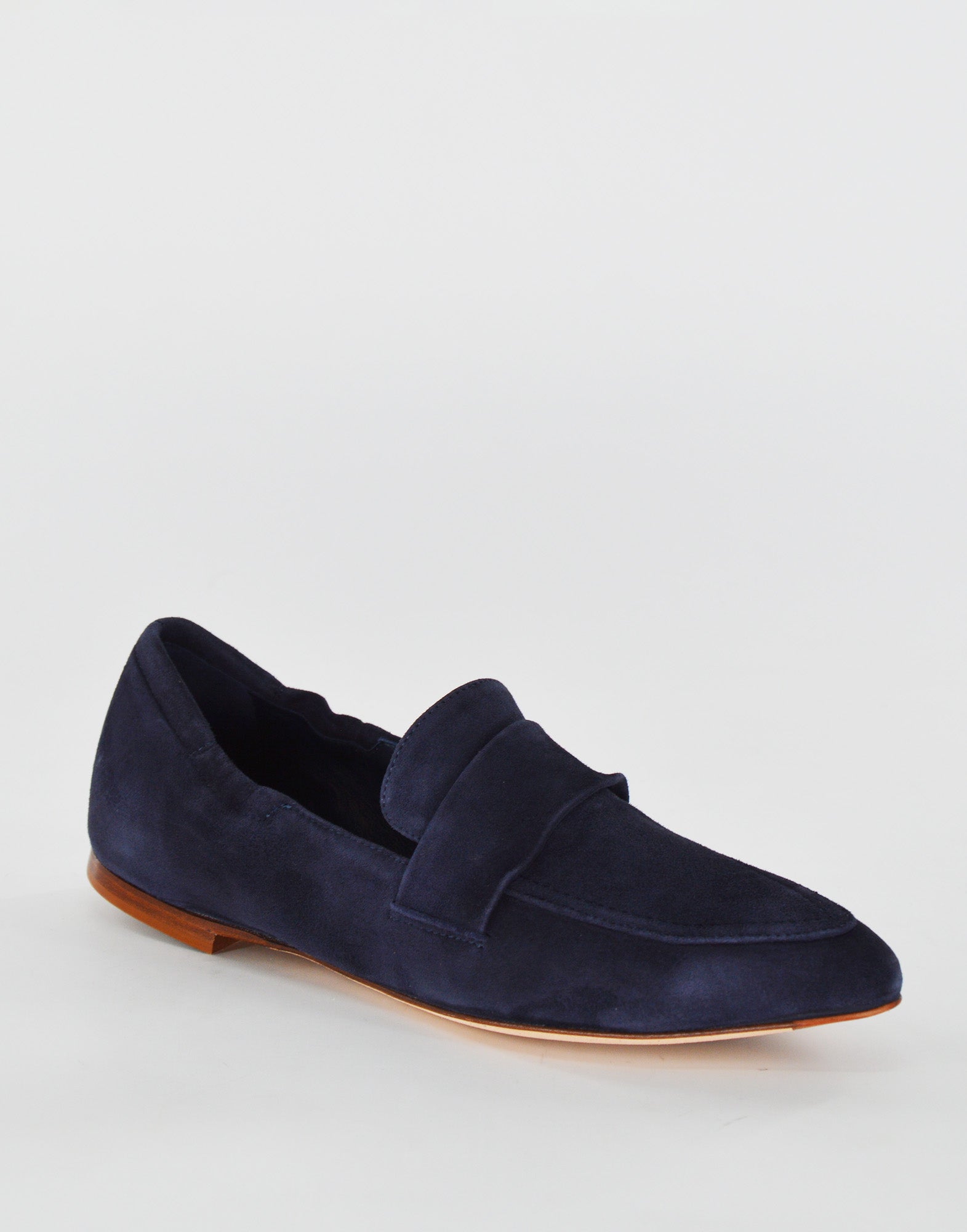 DOUUOD Mocassini a Punta in Camoscio Blu