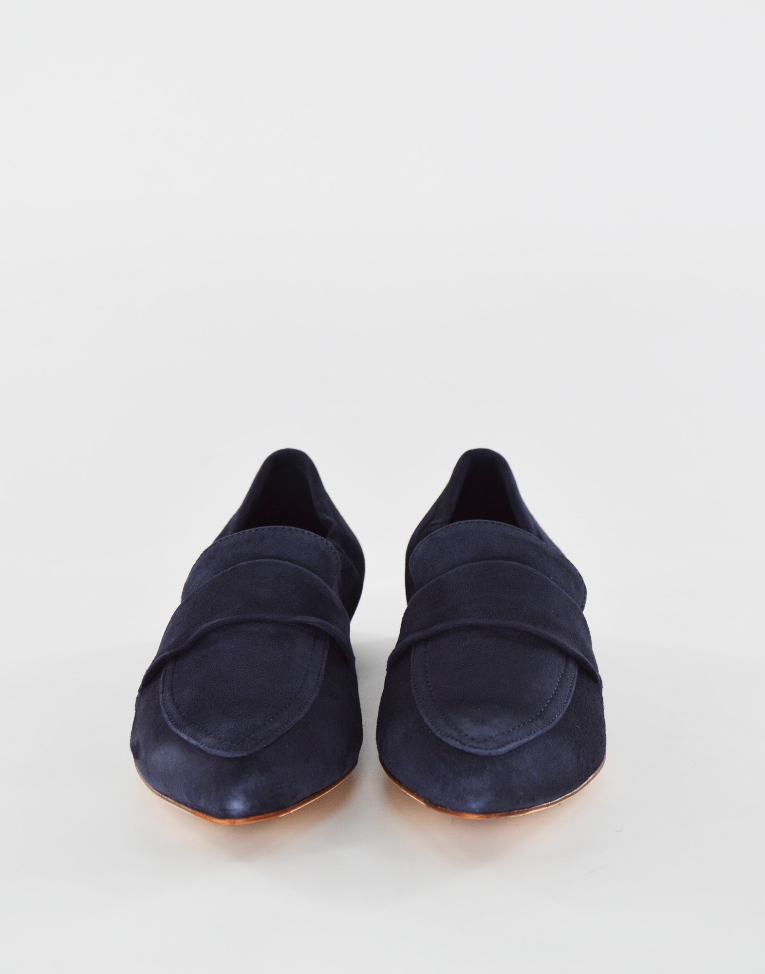 DOUUOD Mocassini a Punta in Camoscio Blu