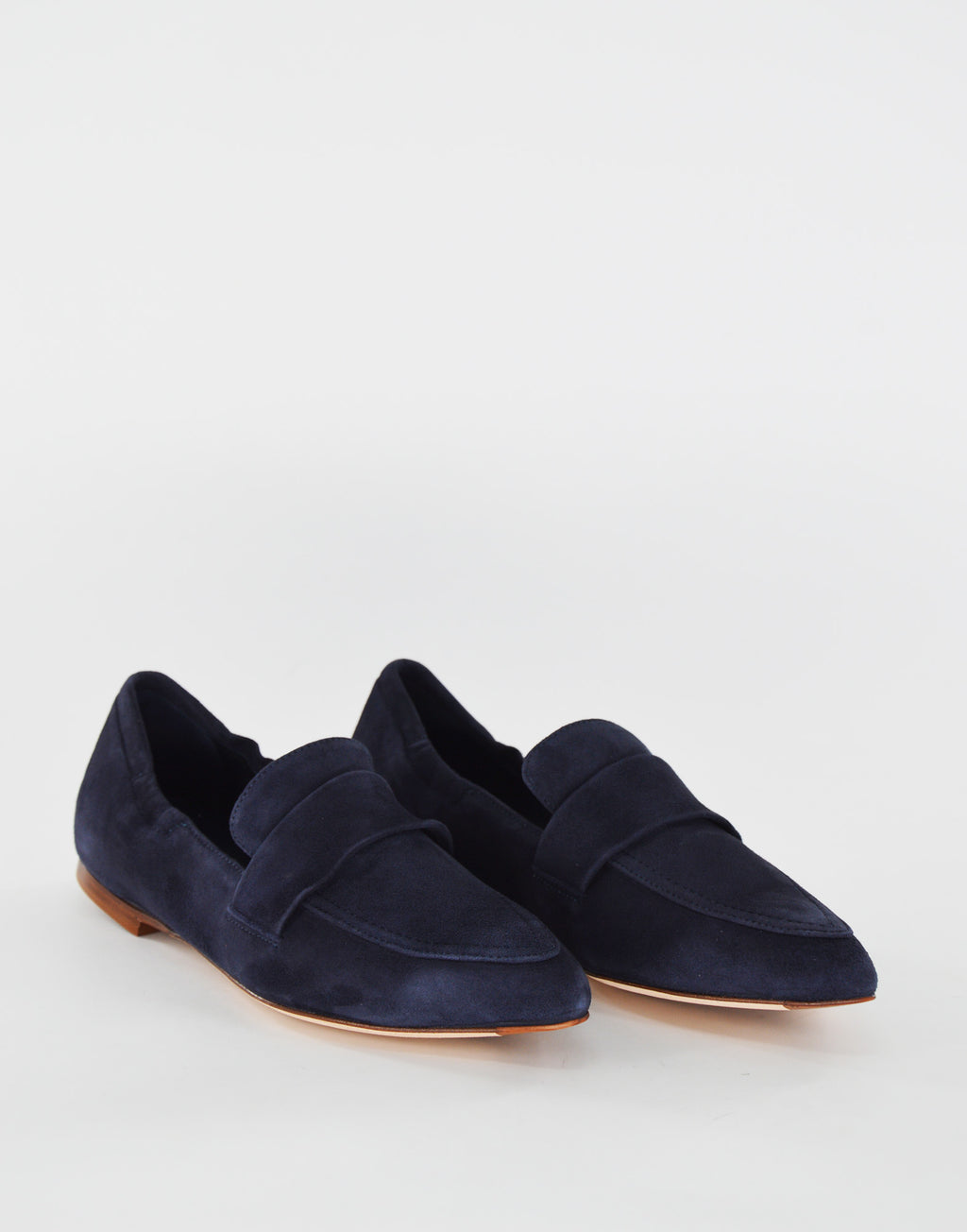 DOUUOD Mocassini a Punta in Camoscio Blu