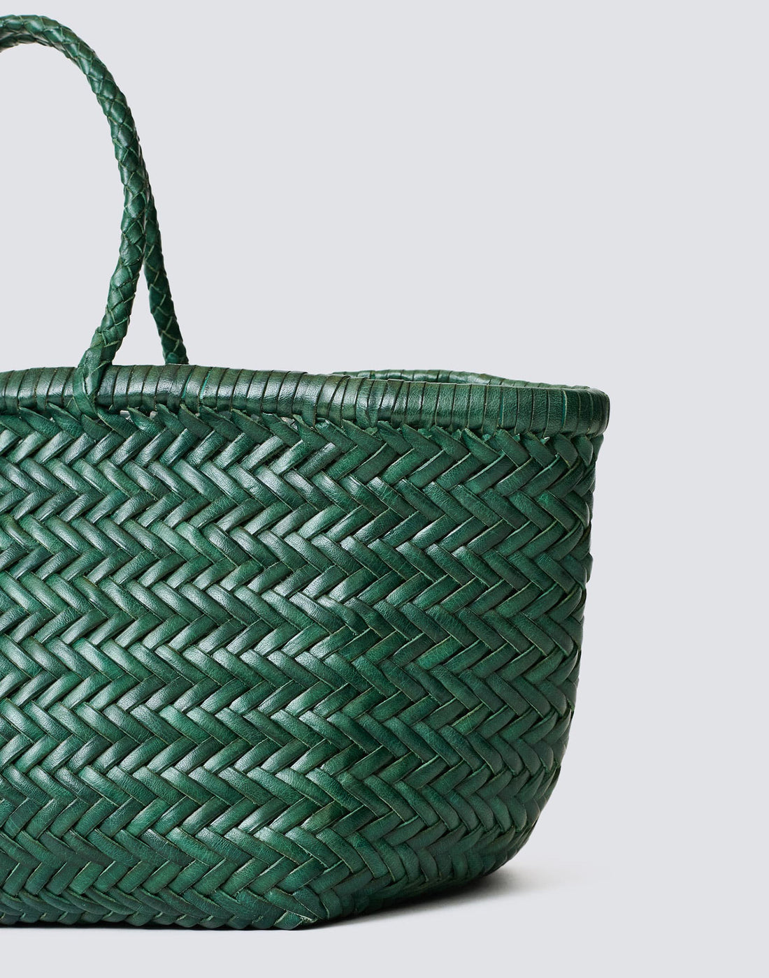 DOUUOD Borsa Amelia in Pelle Intrecciata Verde Scuro