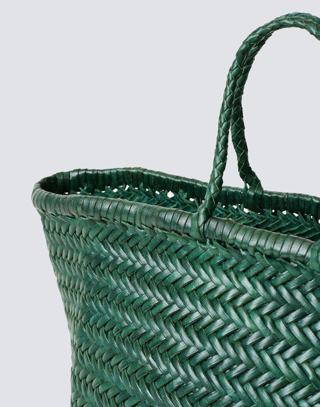 DOUUOD Borsa Amelia in Pelle Intrecciata Verde Scuro