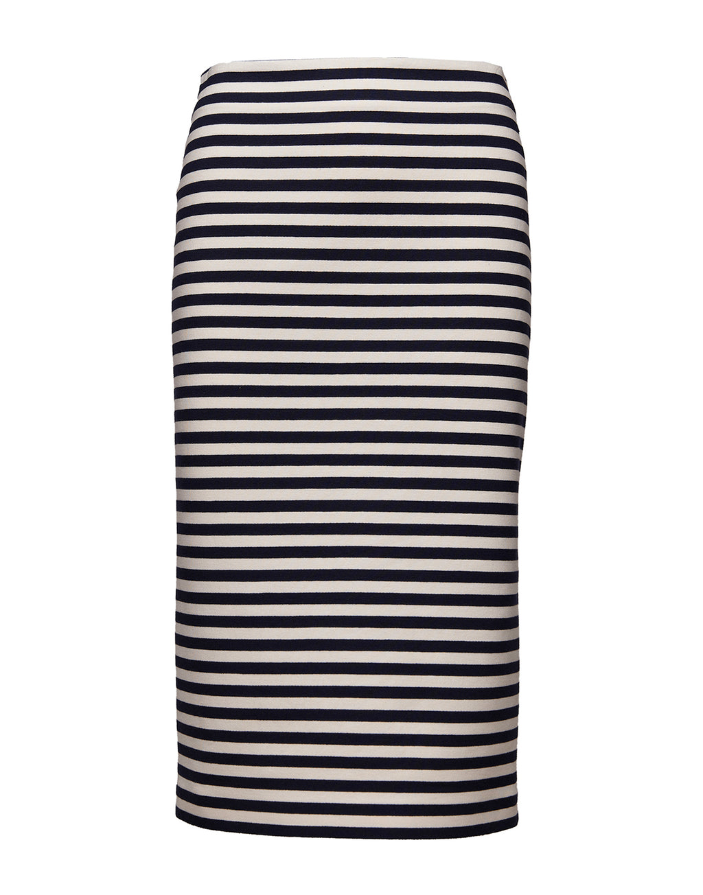 DOUUOD Gonna Longuette in Felpa Rigata Sartoriale Blu Navy/Latte