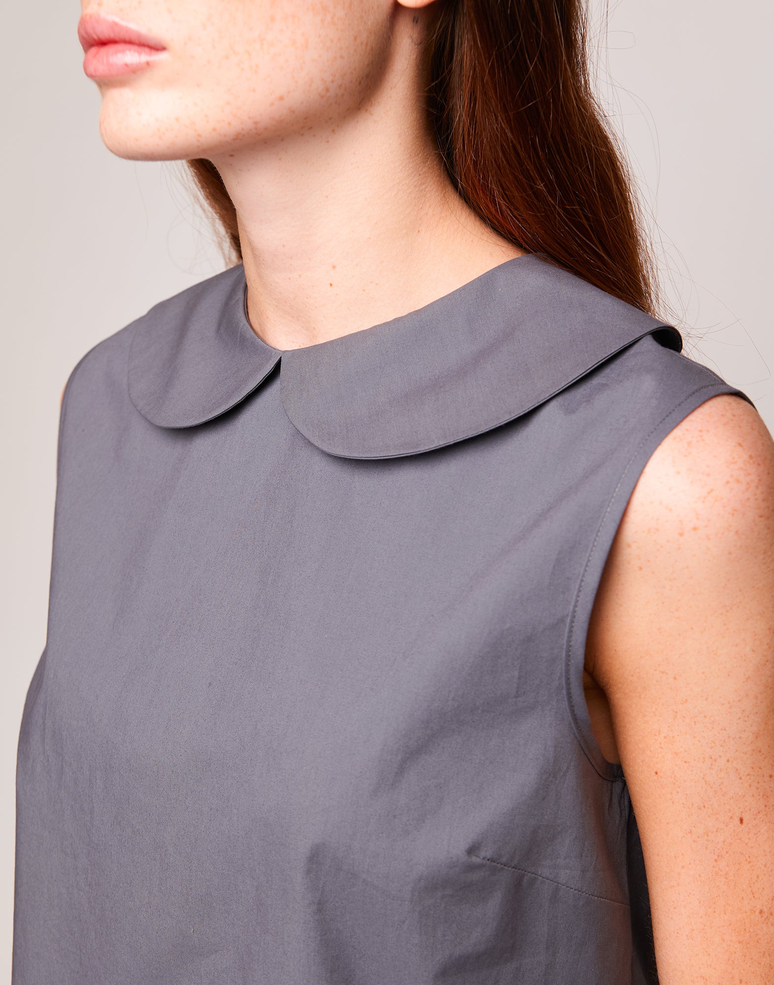 DOUUOD Camicia Smanicata con Allacciatura sulla Schiena Steel