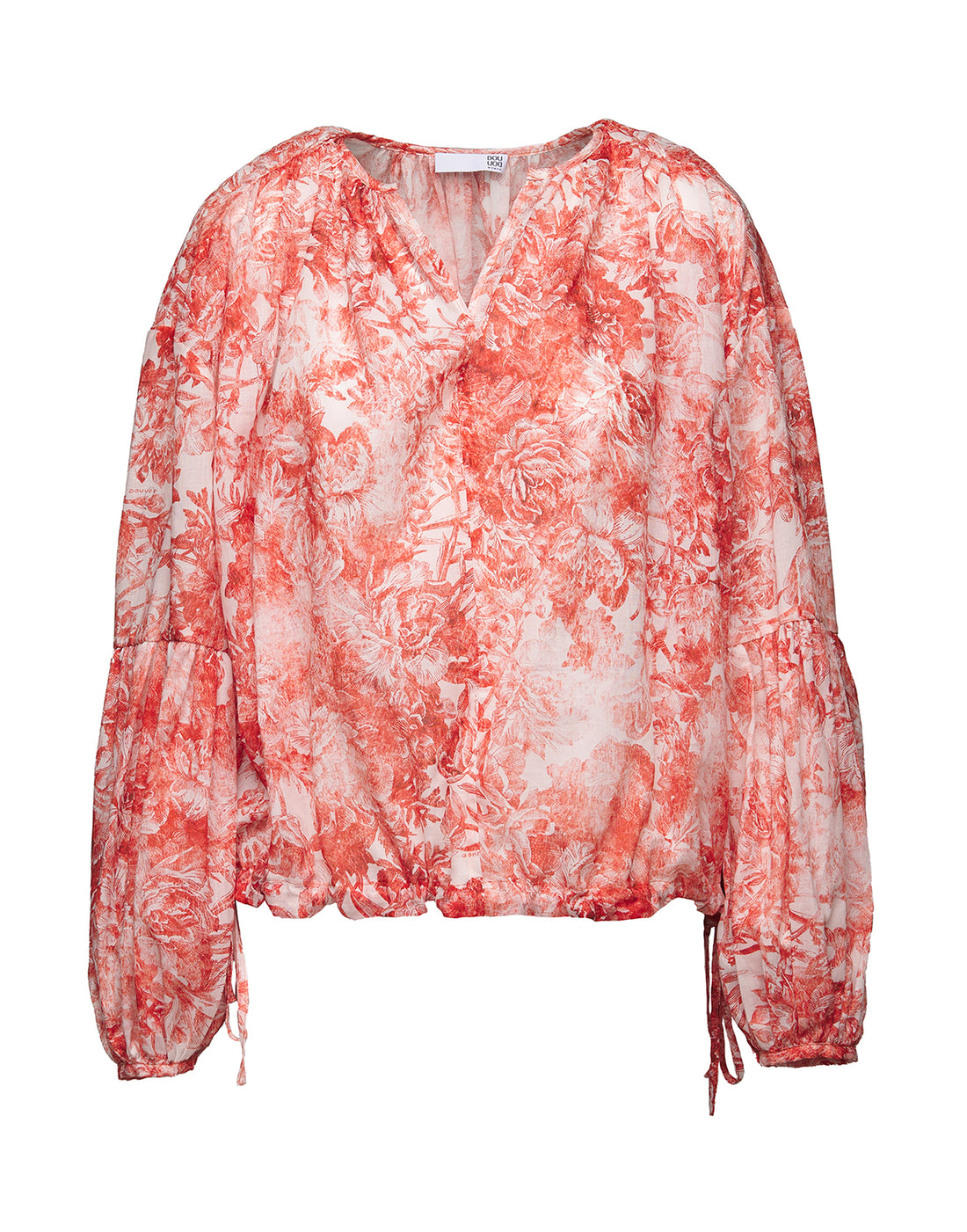DOUUOD
Blusa con Manica a Balloon in Mussola Floreale Cotto
