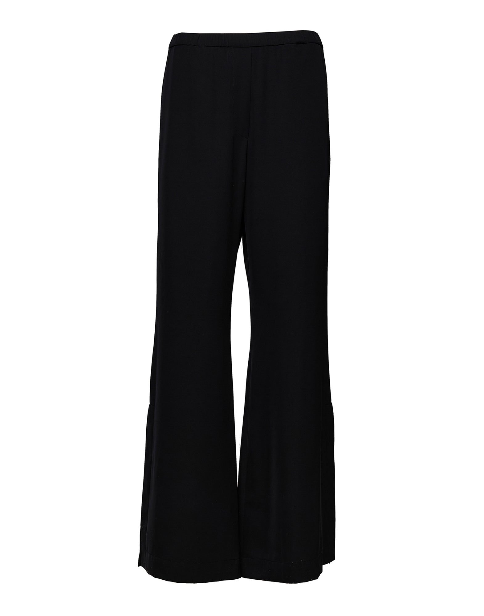 DOUUOD Pantaloni con Spacchi in Cady Fluido Nero