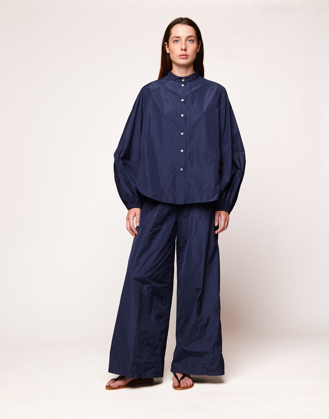 DOUUOD Pantaloni Ampi con Elastico in Taffetas Microfibra
Zaffiro