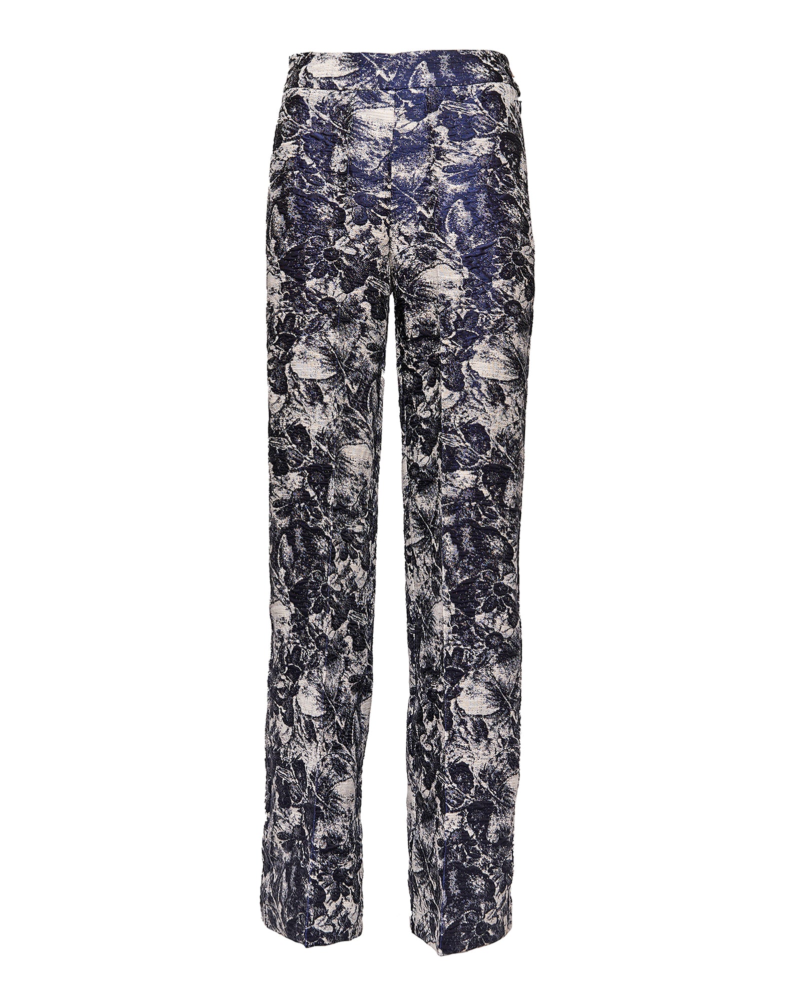 DOUUOD Pantaloni a Vita Alta in Jacquard Zaffiro