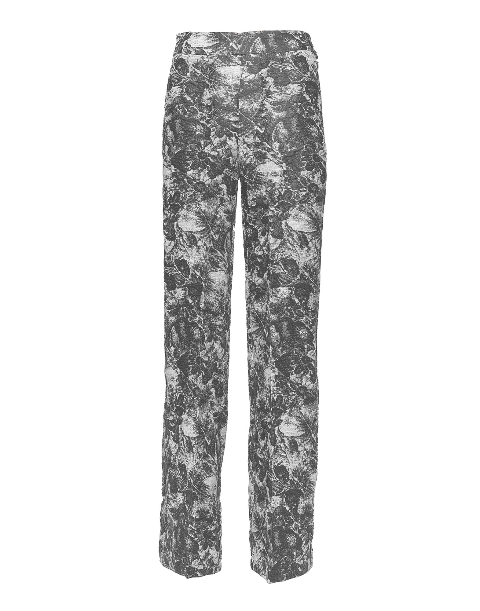 DOUUOD Pantaloni a Vita Alta in Jacquard Steel