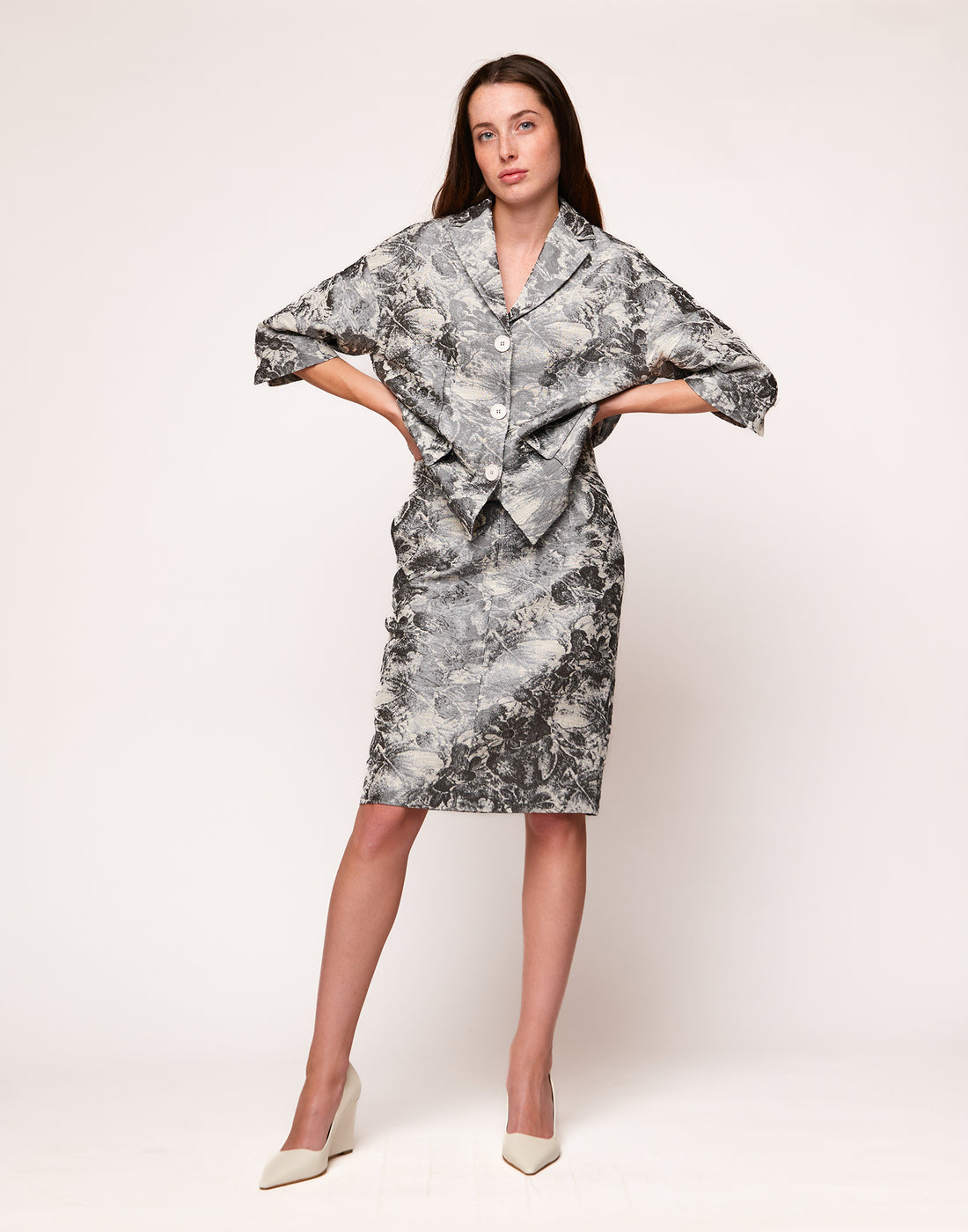 DOUUOD Gonna a Tubino in Jacquard Steel
