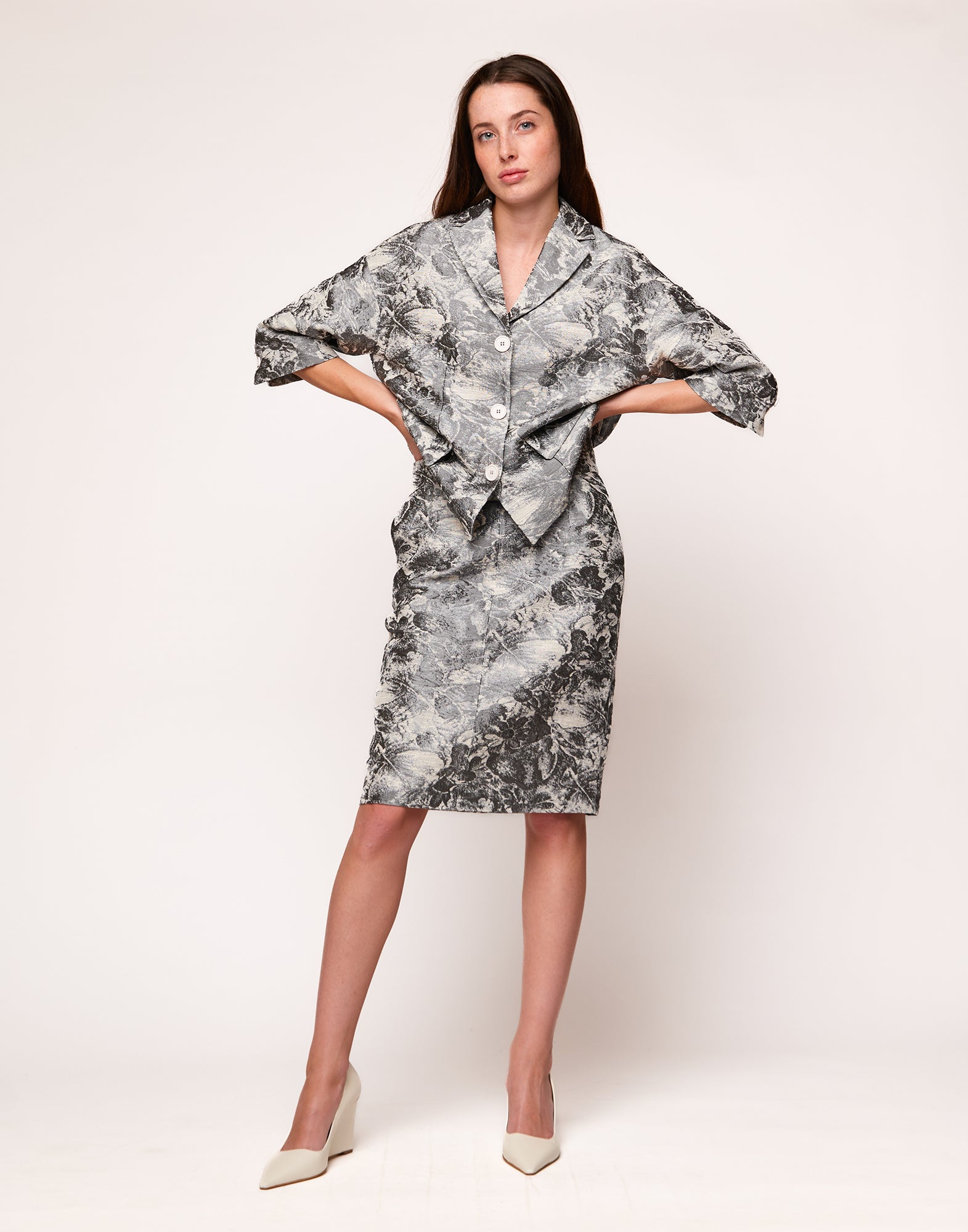 DOUUOD Gonna a Tubino in Jacquard Steel