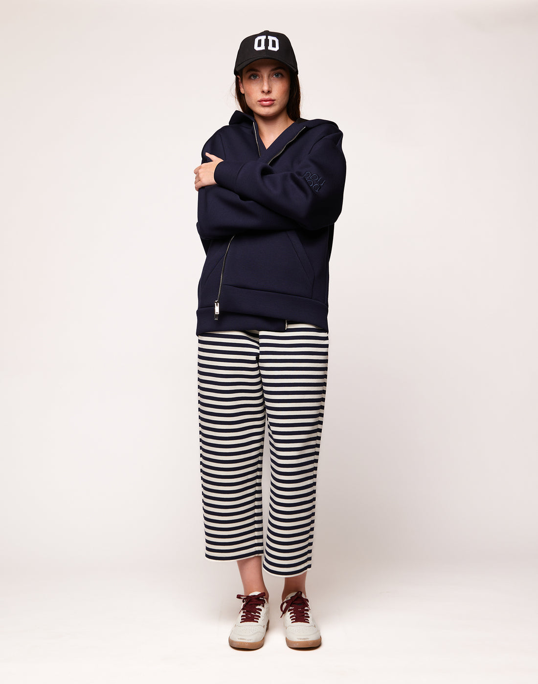 DOUUOD Giacca a Felpa con Zip e Cappuccio in Neoprene Navy Blu