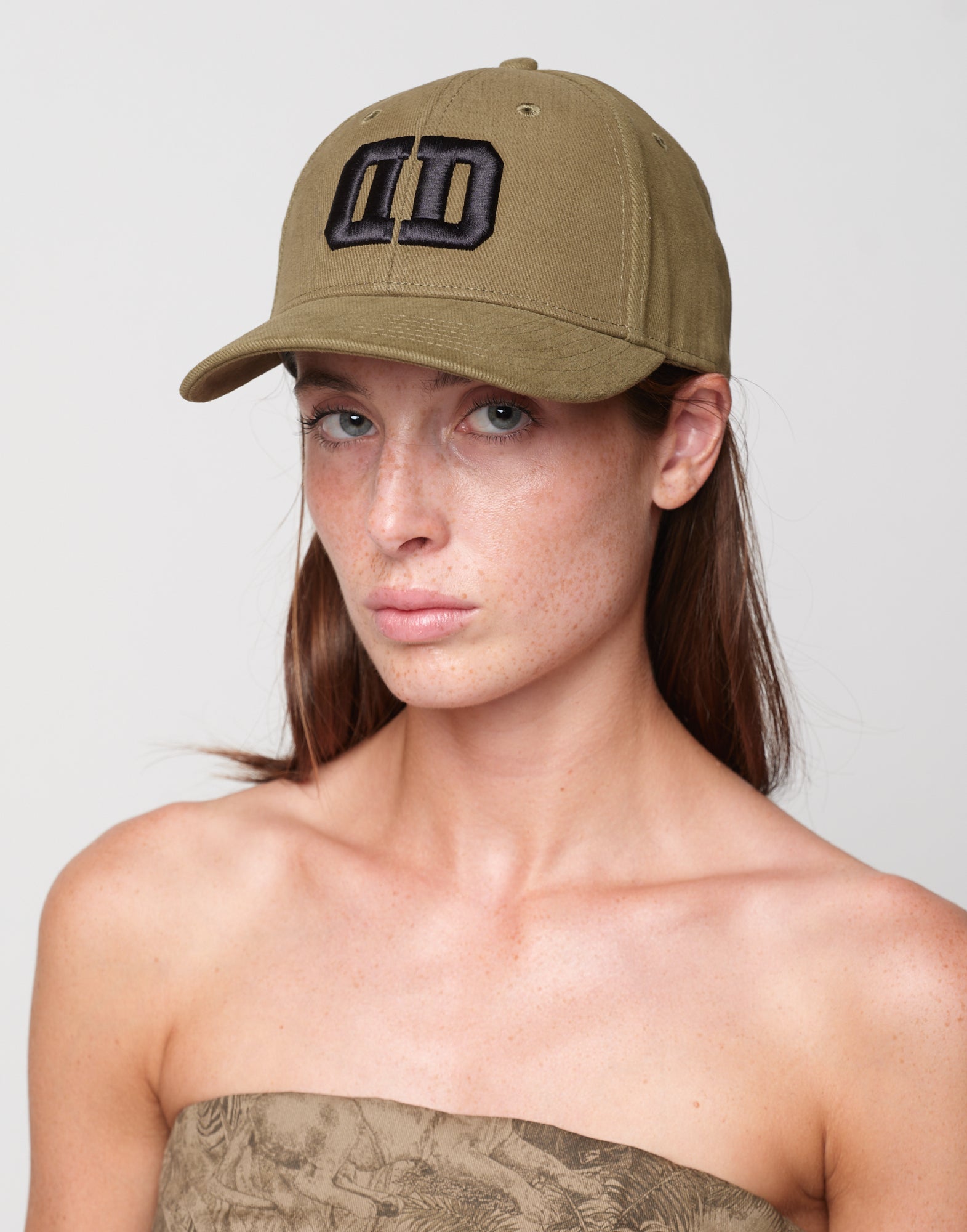DOUUOD Cappello con Visiera Nero con Logo DD Ricamato Khaki