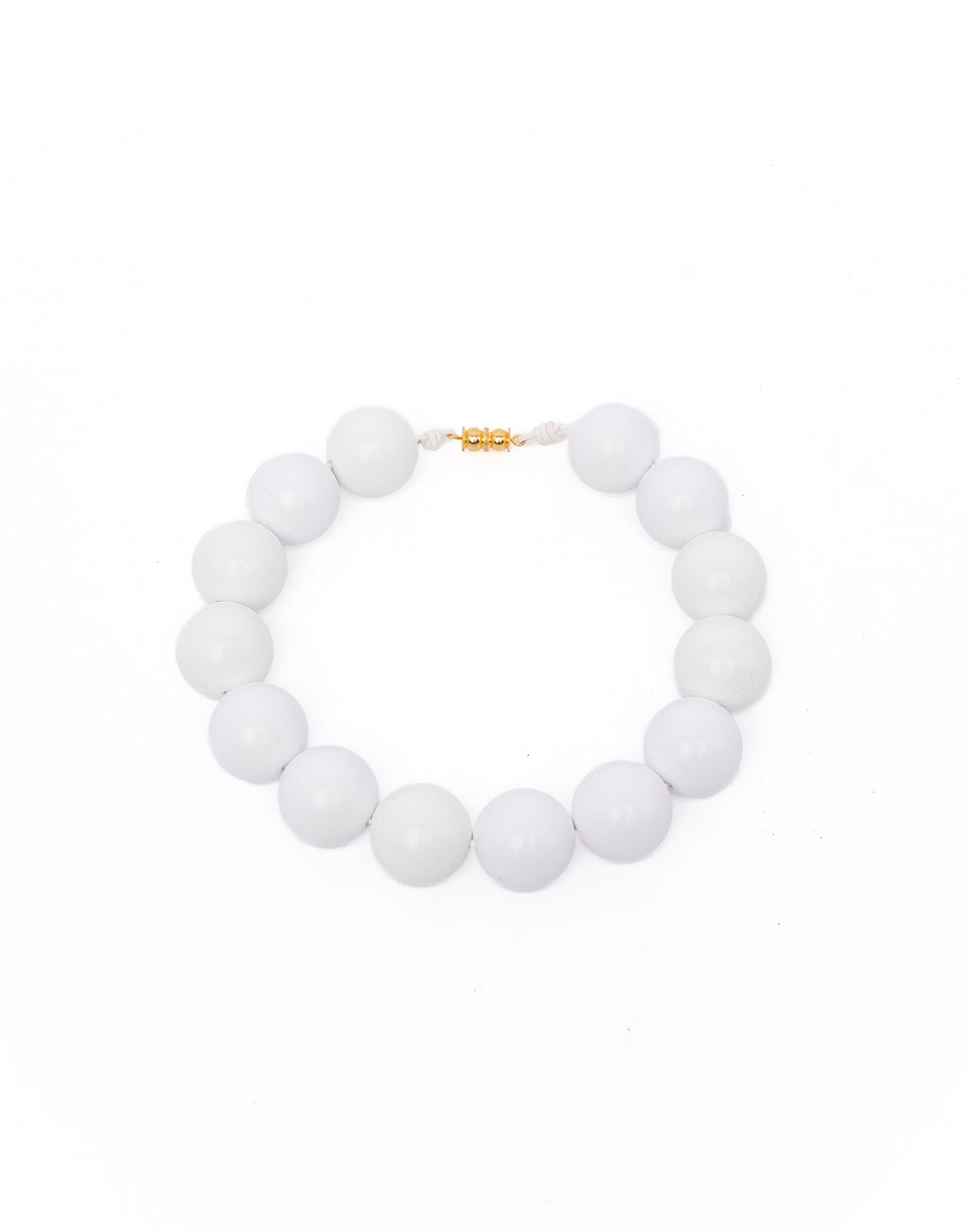 DOUUOD Collana Girocollo con Maxi Perle in Resina Off White
