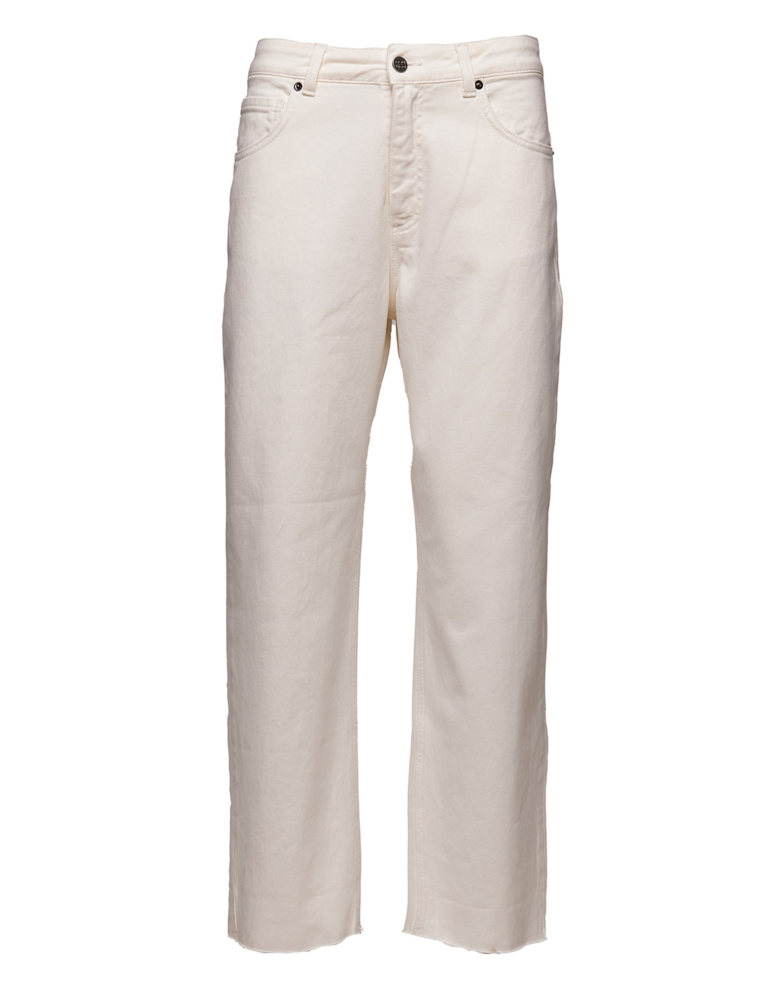 DOUUOD Jeans Baggy a 5 Tasche in Drill Cotone Stretch Off White