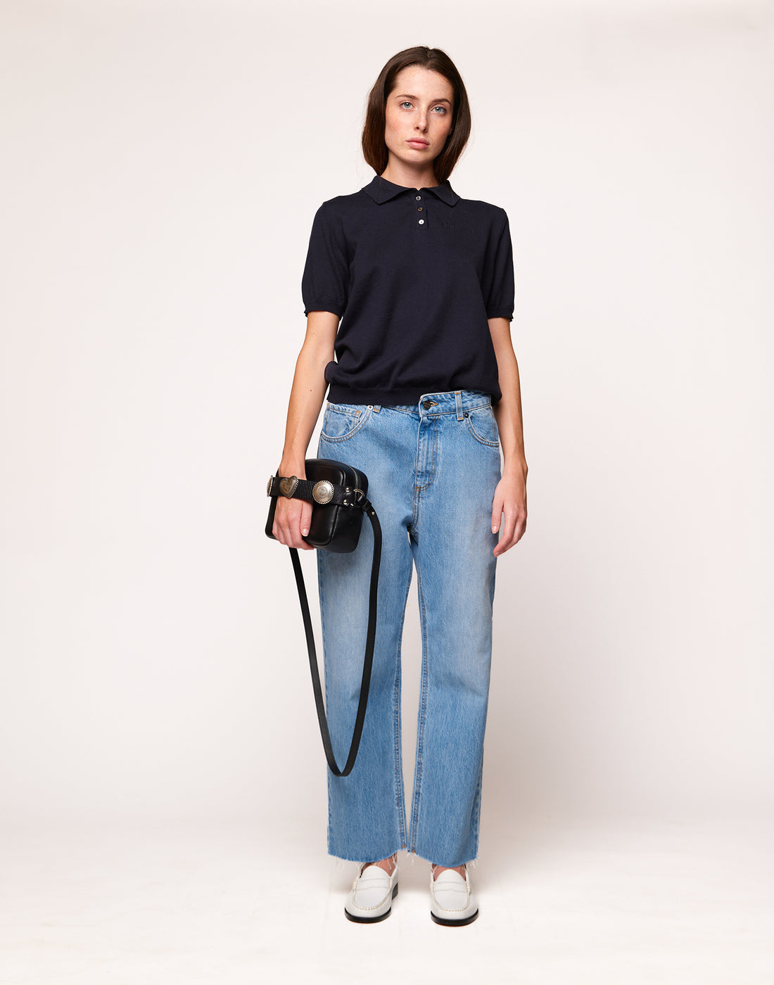 DOUUOD Jeans Baggy a 5 Tasche in Denim Light Blue