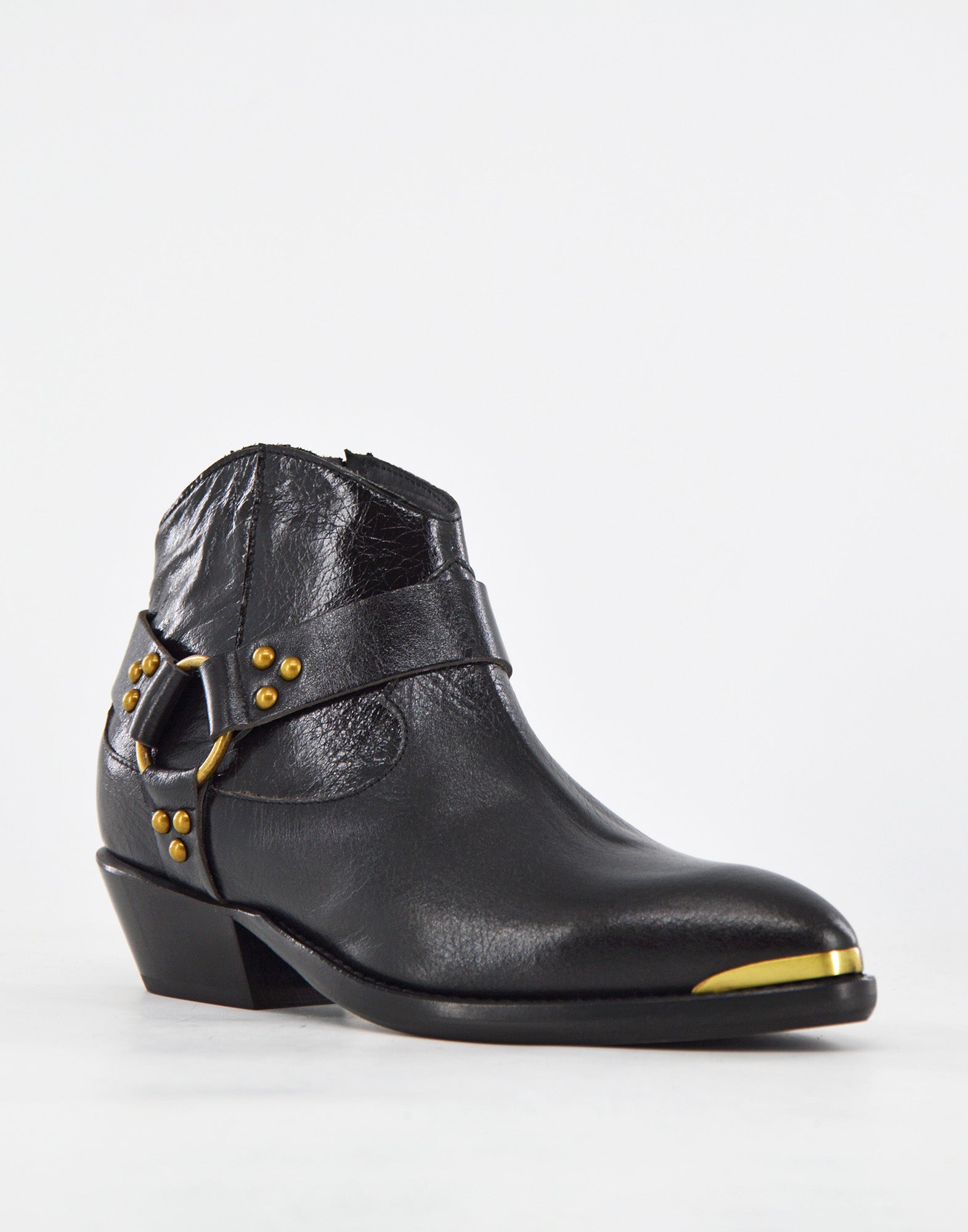 DOUUOD Texani Bassi con Ghetta in Vitello Bottolato Laminato Nero
