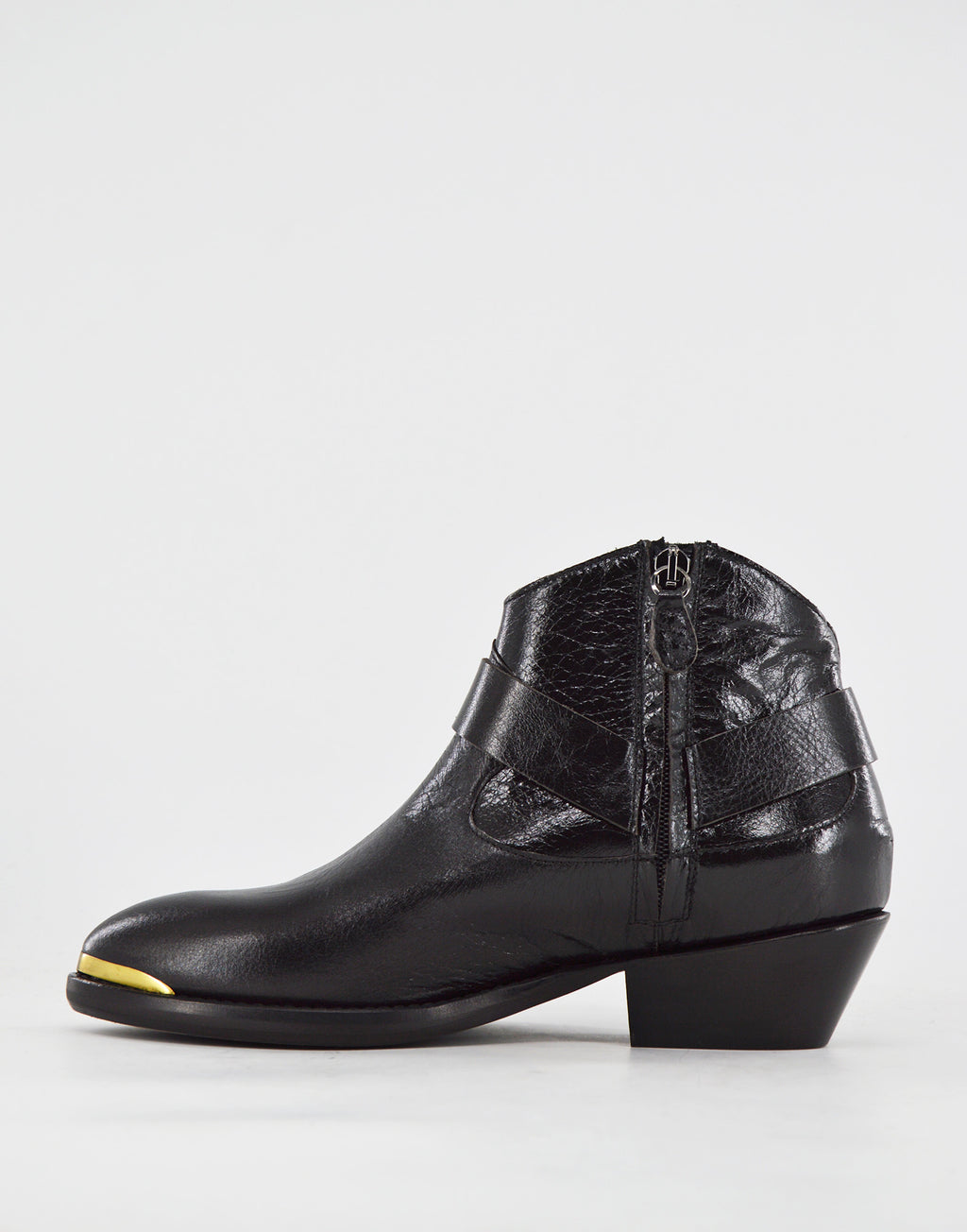 DOUUOD Texani Bassi con Ghetta in Vitello Bottolato Laminato Nero