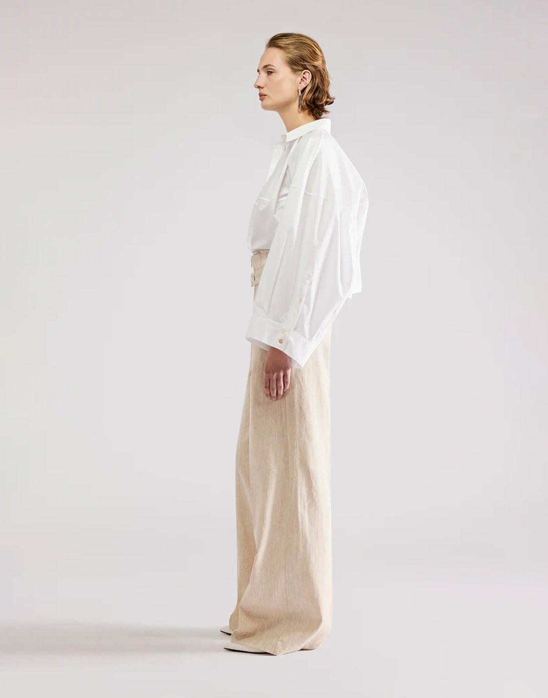 ERIKA CAVALLINI Camicia Over in Popeline Crop Bianca