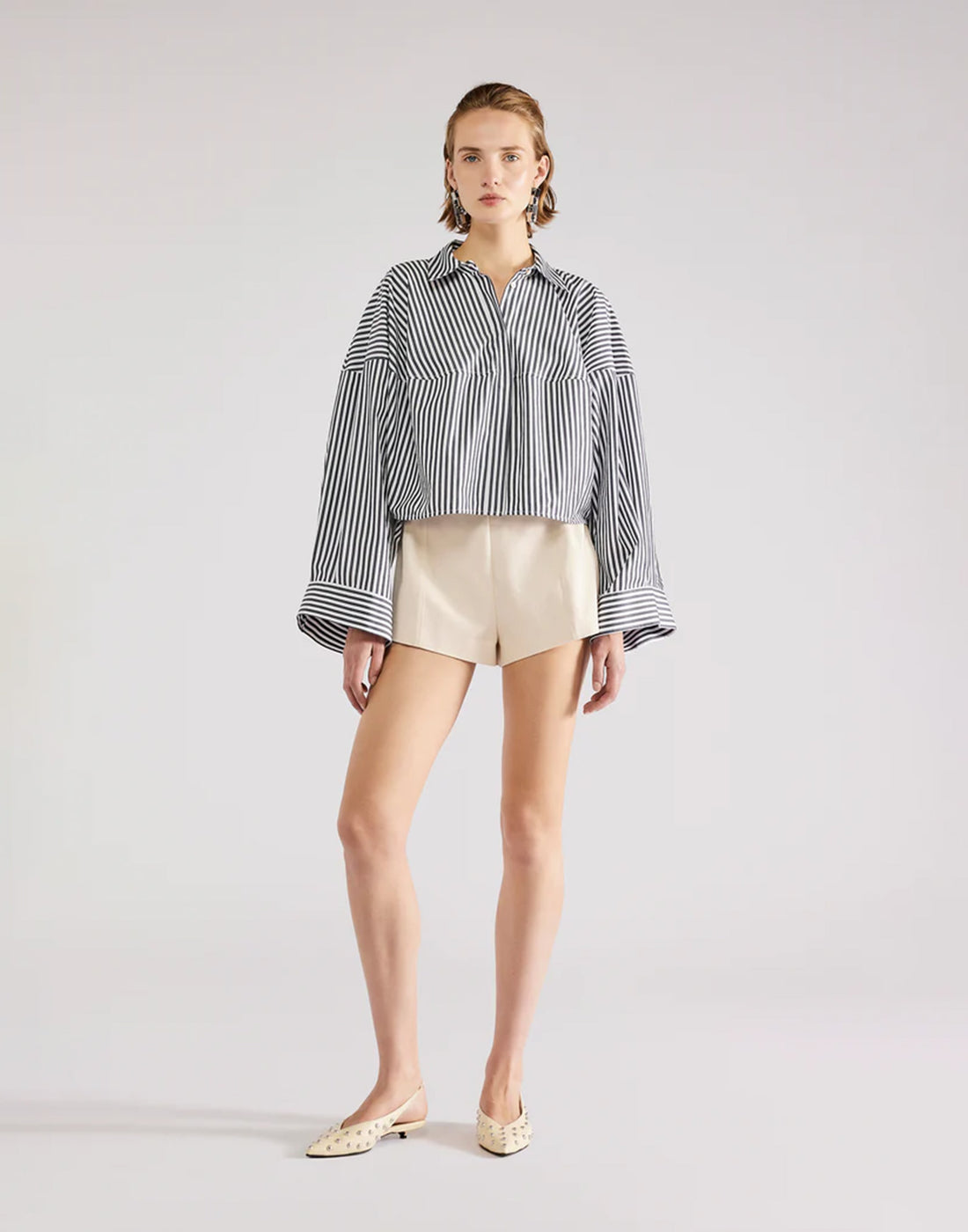 ERIKA CAVALLINI Camicia Over in Popeline Rigato