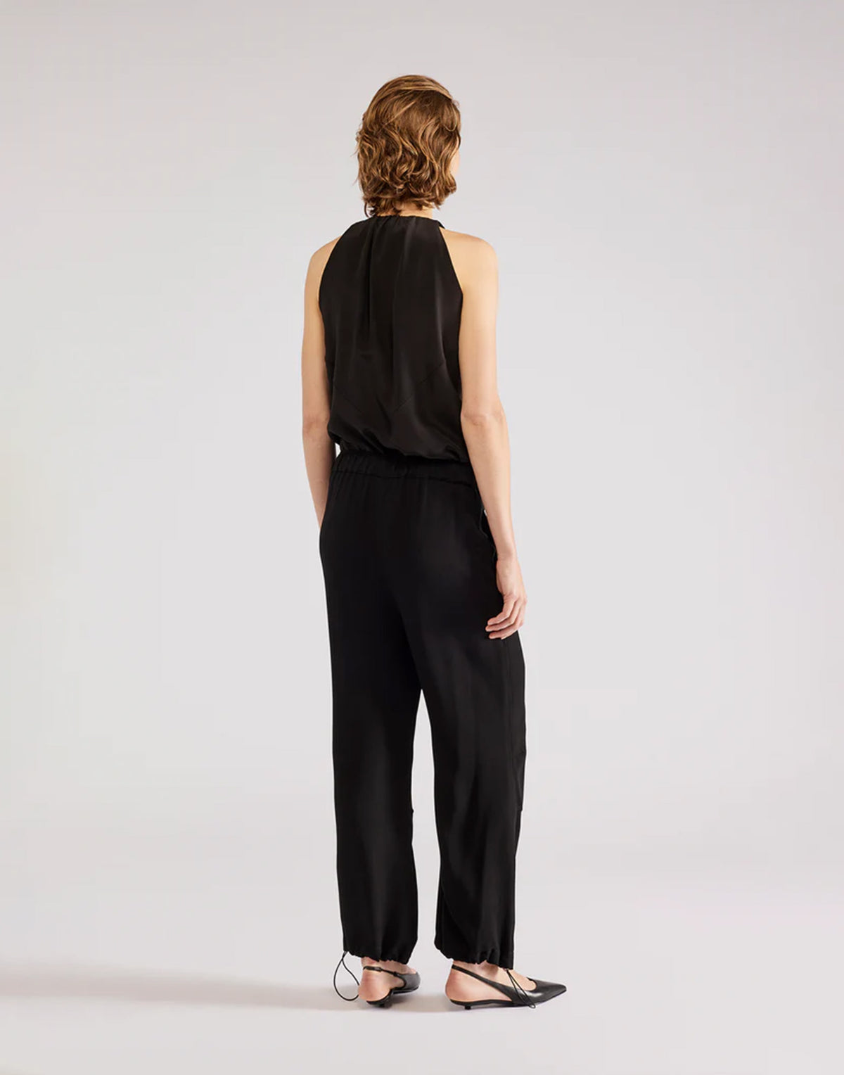ERIKA CAVALLINI Pantalone Cargo in Cadì Nero