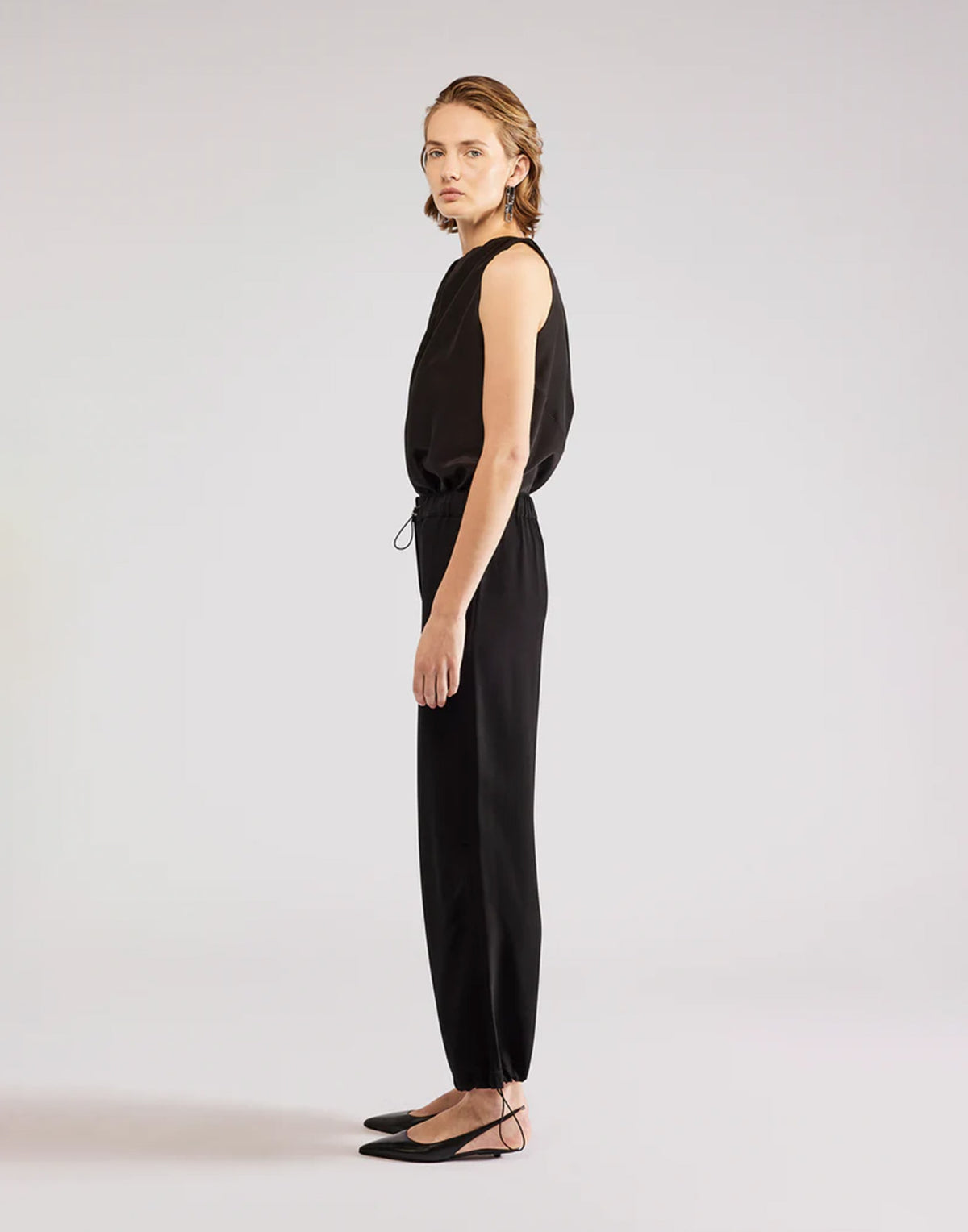 ERIKA CAVALLINI Pantalone Cargo in Cadì Nero