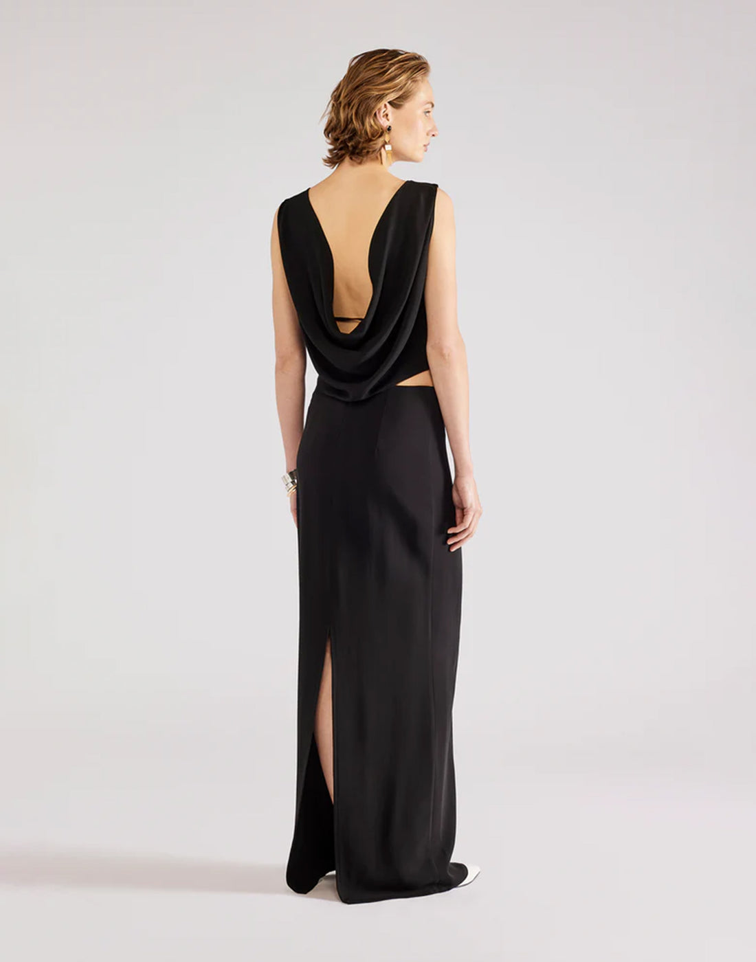 ERIKA CAVALLINI Gilet Schiena Scoperta in Cadì Nero